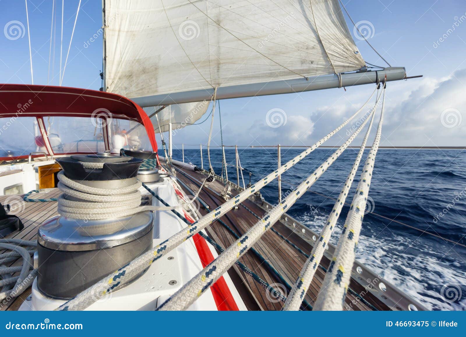Rope On Sail Boat Stock Photo - Image: 46693475