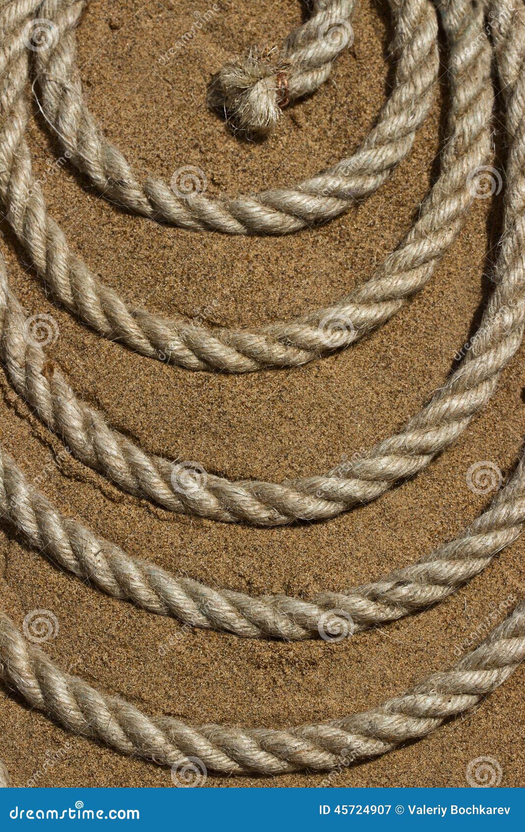 Rope on sand stock image. Image of indissoluble, heart 45724907