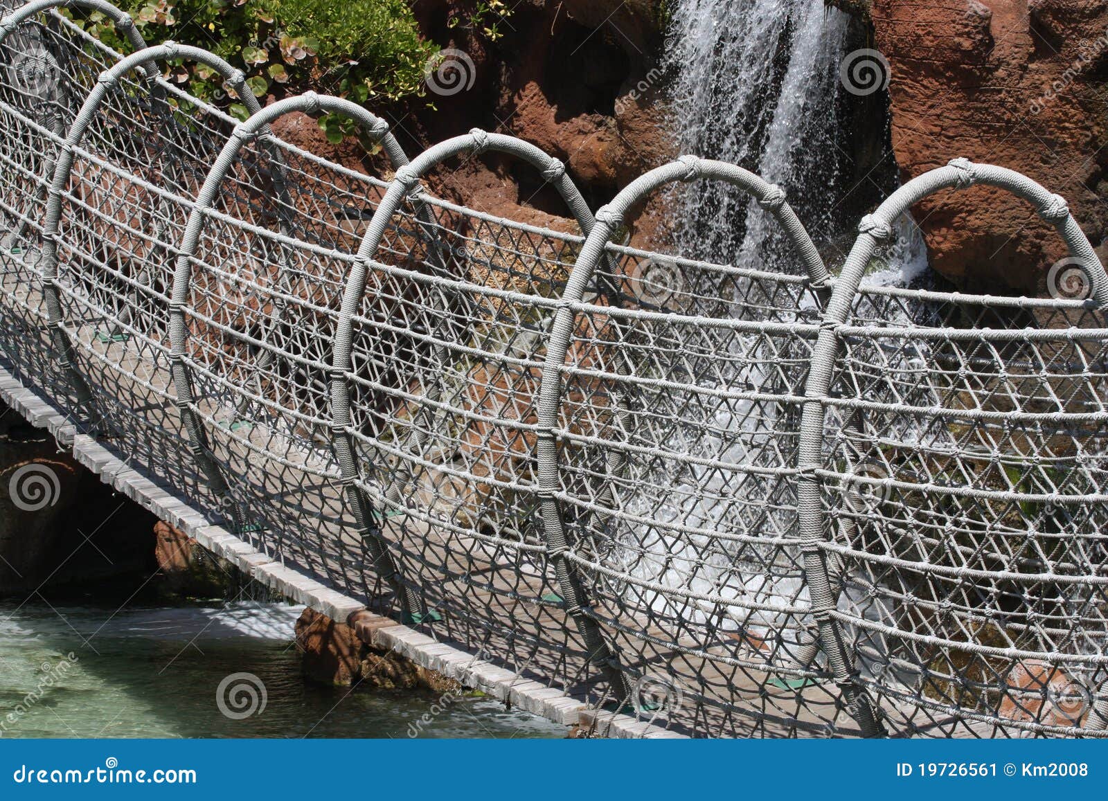 Rope suspension bridge stock image. Image