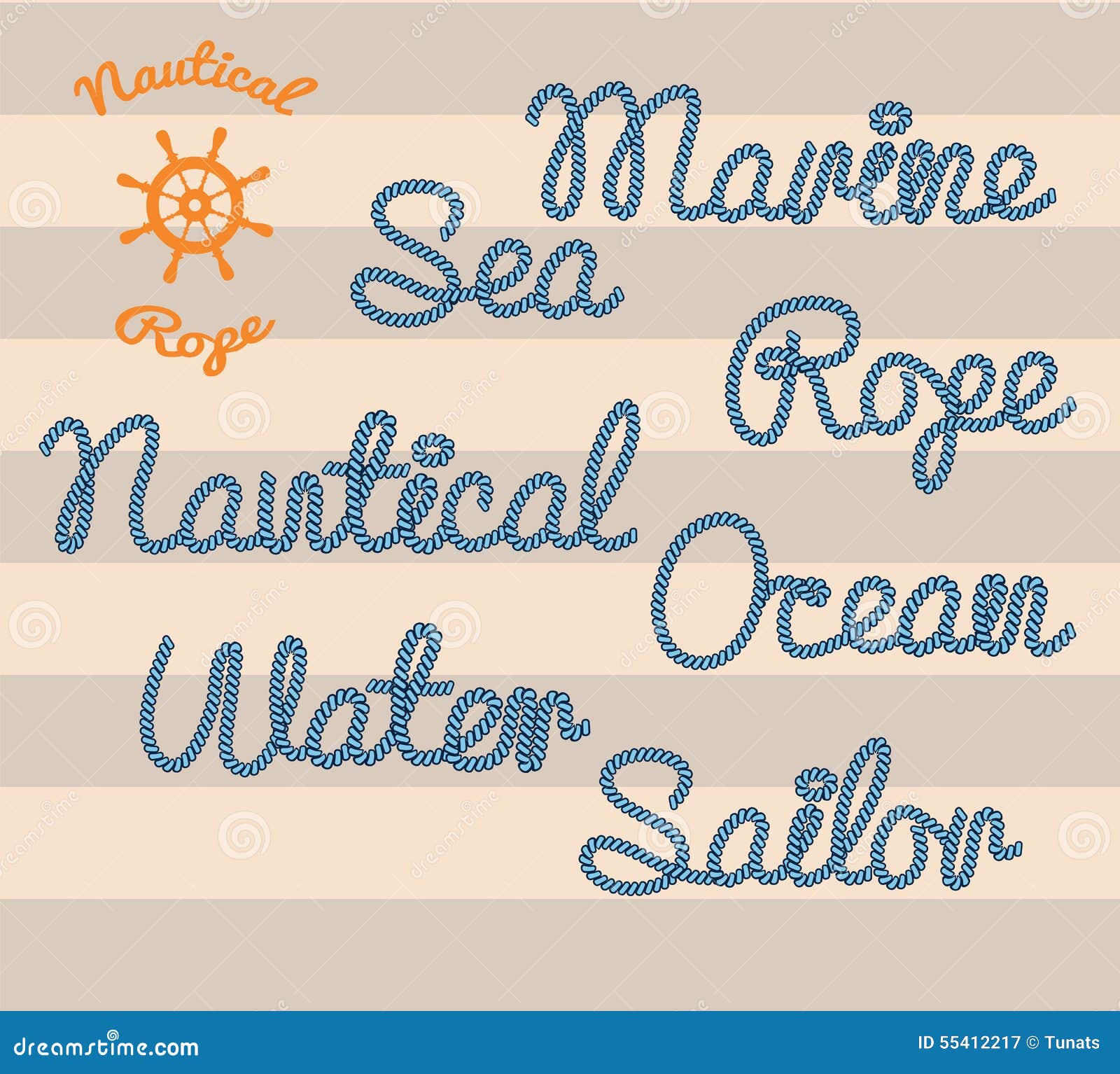 Rope typography stock vector. Illustration of background 55412217