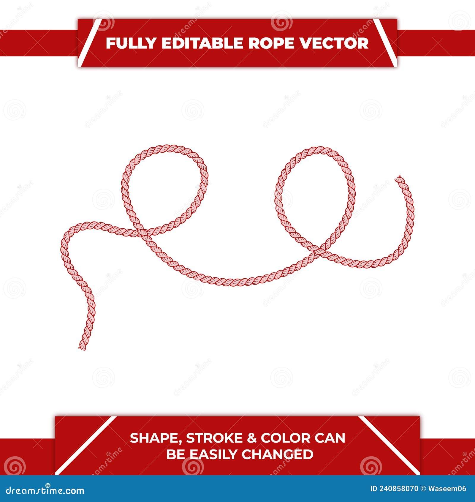 Isolated Red Rope Vector Illustration. Stock Vector Illustration of