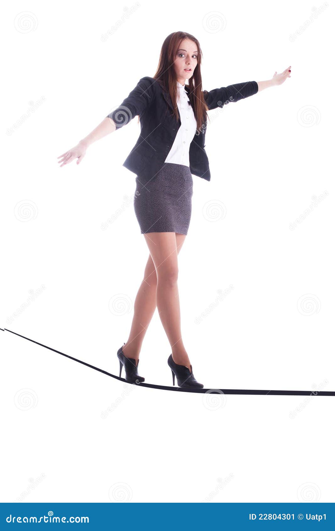 Ropewalker stock image. Image of female, young, unstable 22804301