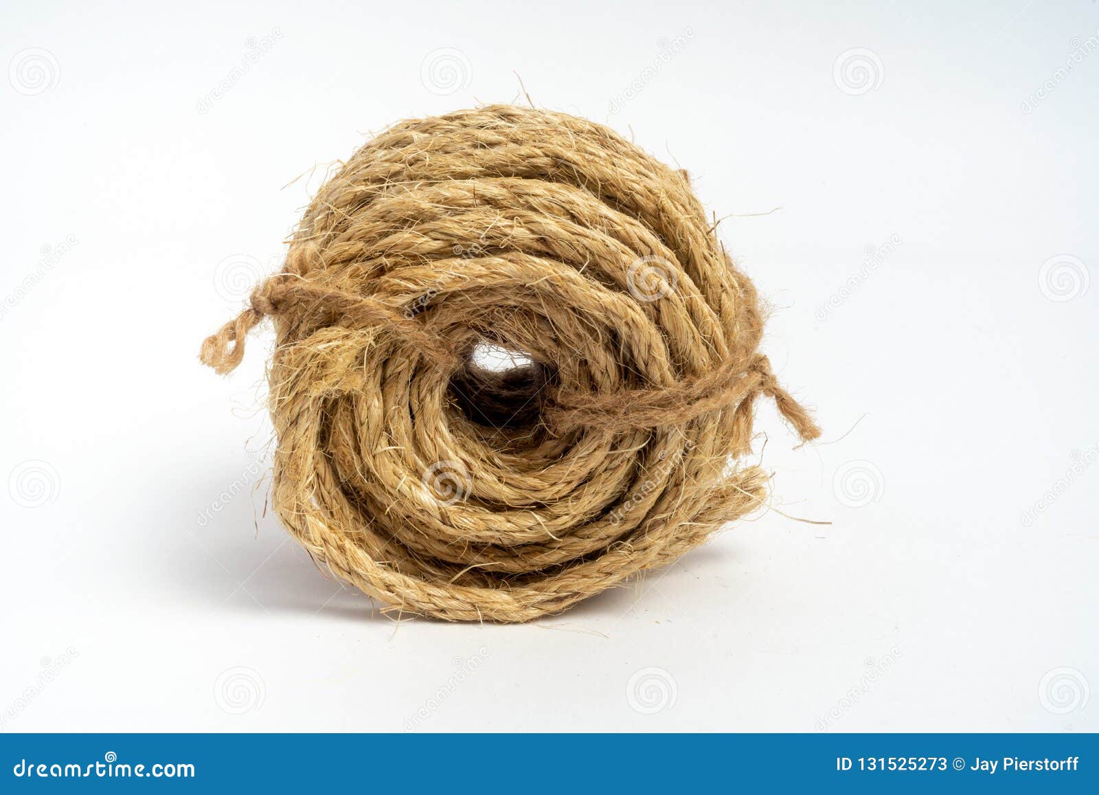 Coil of Fiber Rope Sisal Small on Isolated White Background Stock Image -  Image of hemp, cotton: 131525273