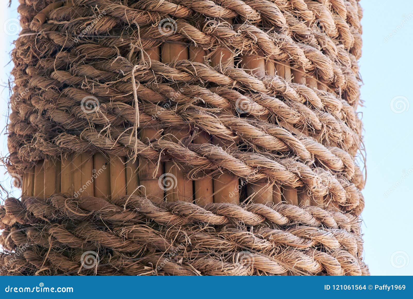 Rope Wrapped Around A Group Of Ropes Stock Photo