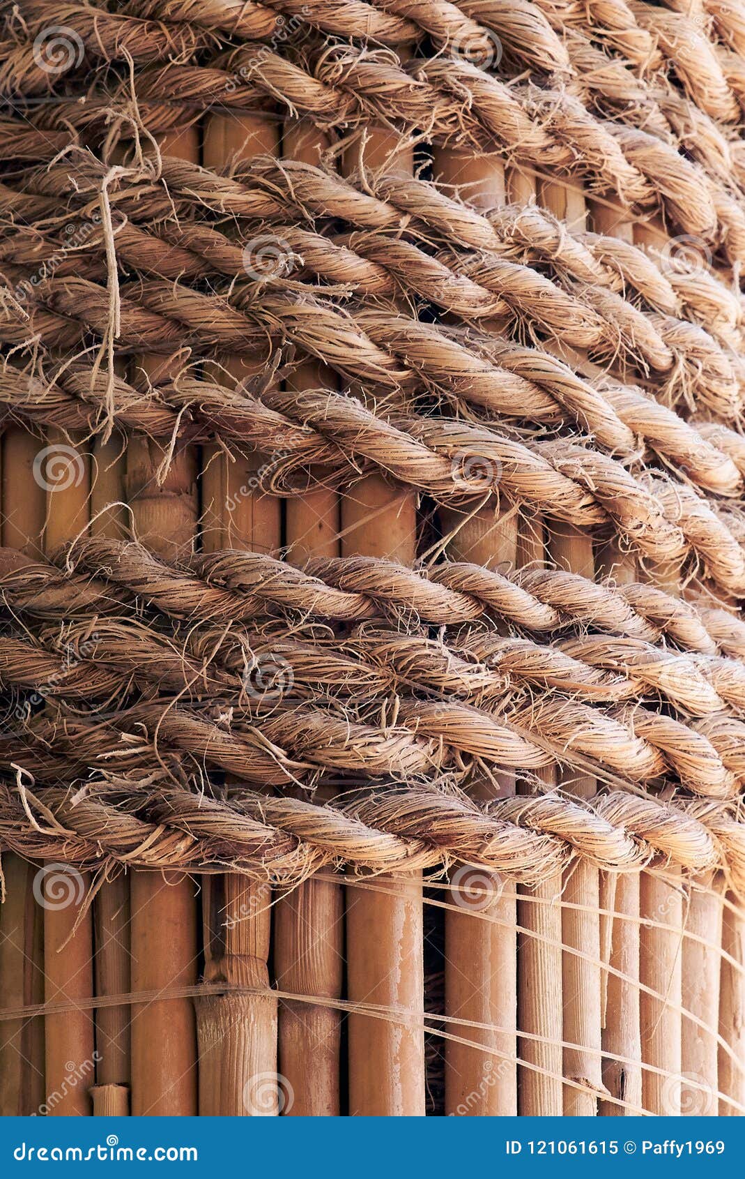 Rope Wrapped Around The Pole RoyaltyFree Stock Photography