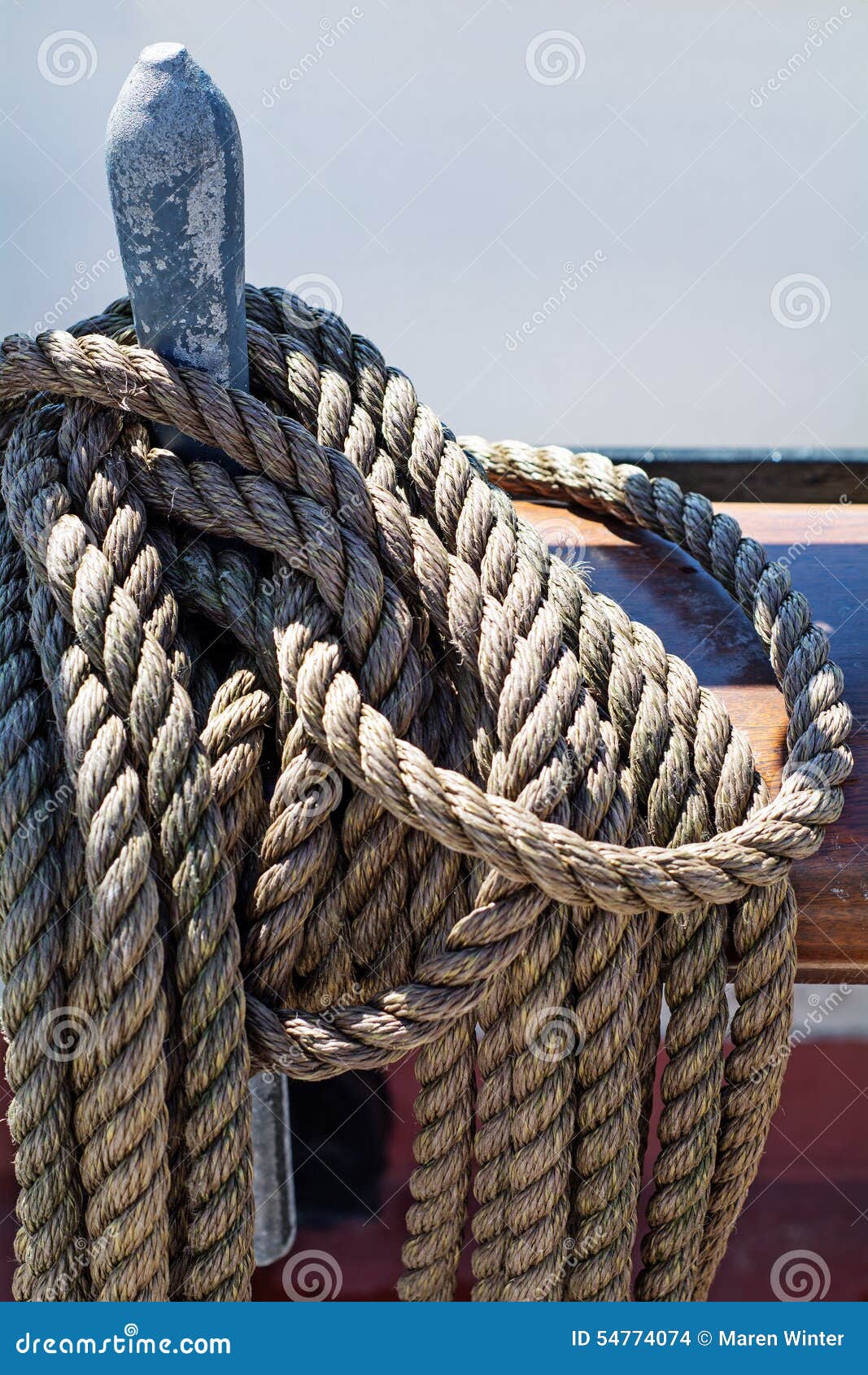 Ropes on an Ancient Sailing Vessel Stock Photo Image of jetty, braid