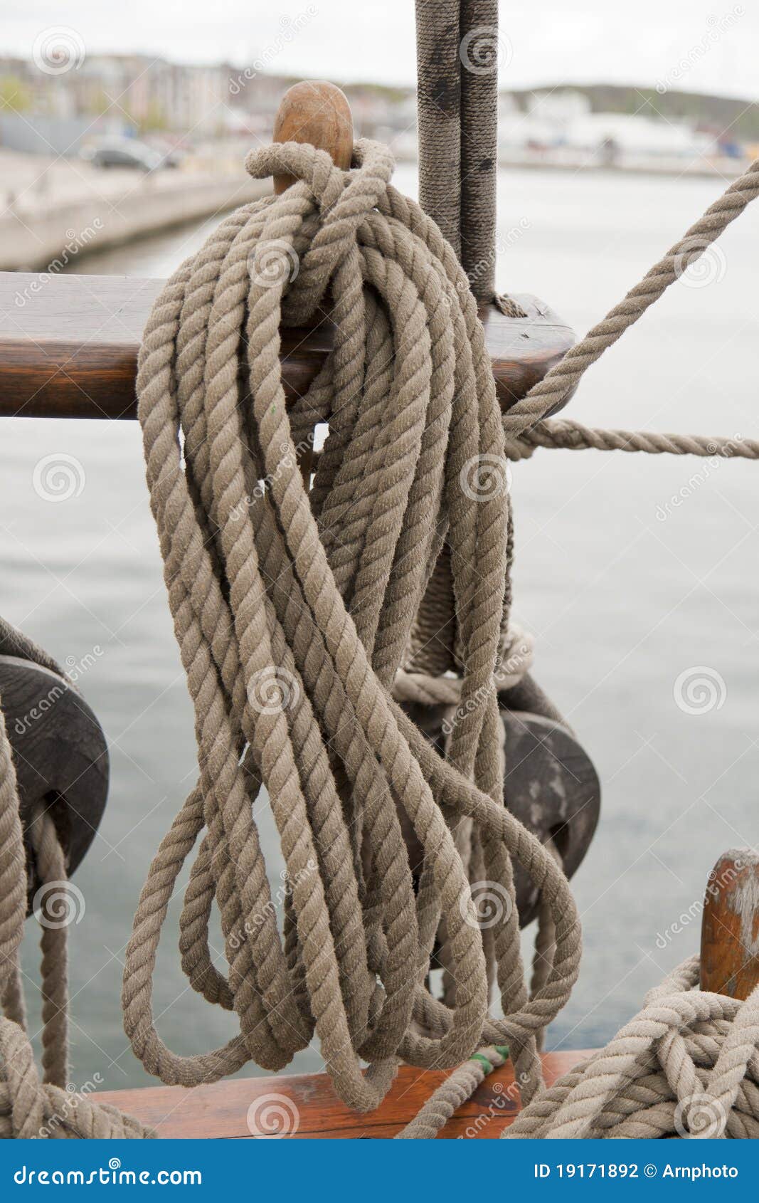 Ropes on Sailing Ship stock photo. Image of bulwark, colour 19171892