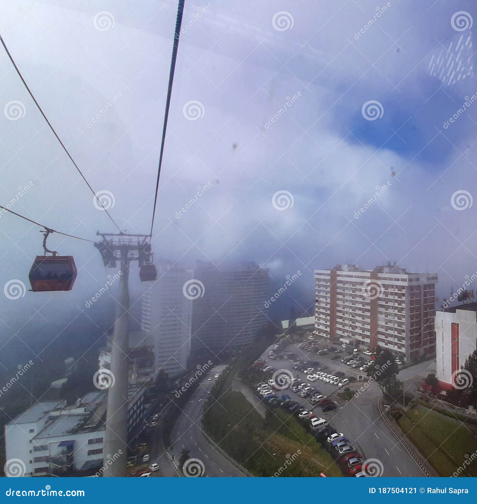 In A Ropeway Cable Car Going Up From Kualampur To Genting ...