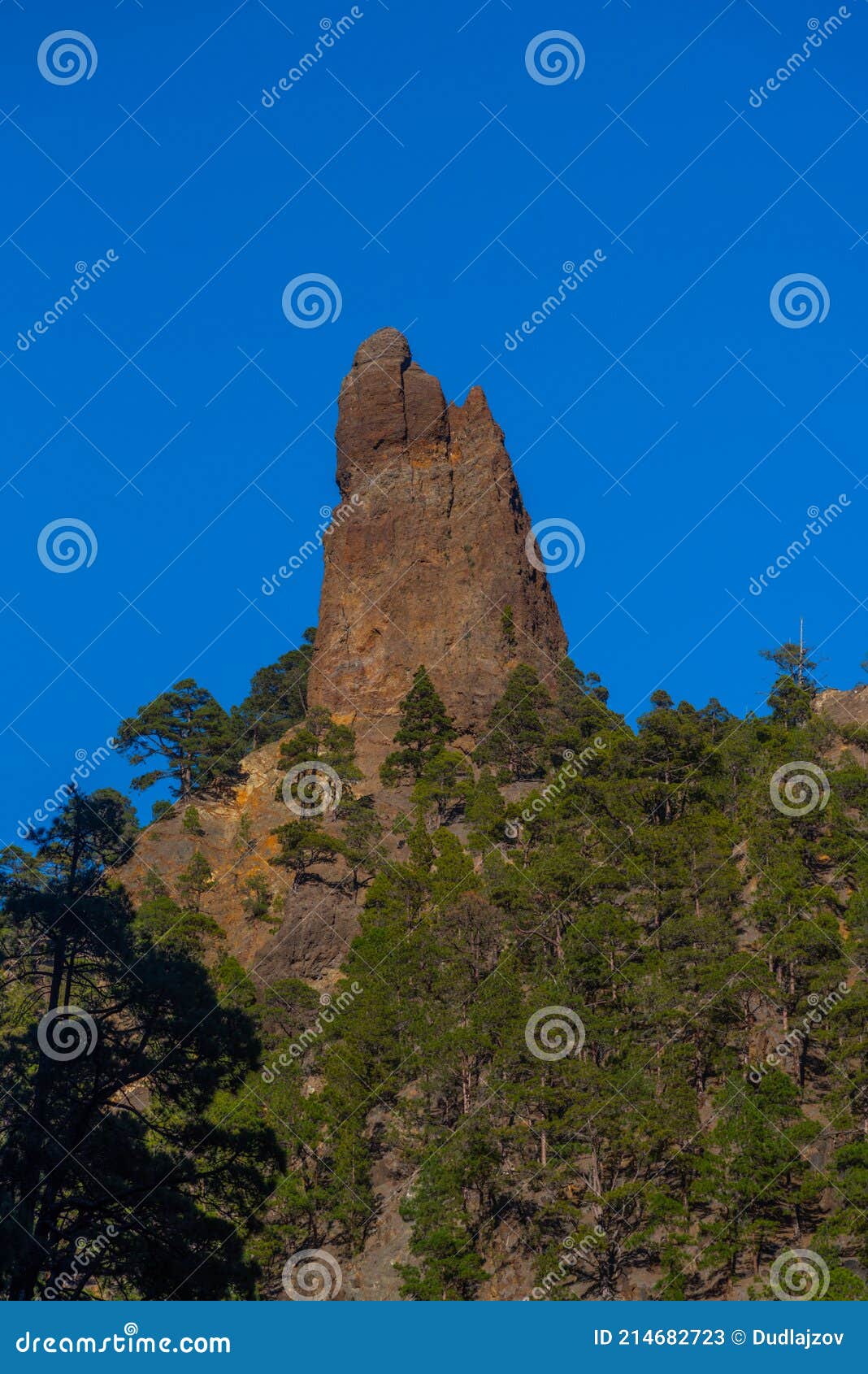 roque idafe at caldera de taburiente at la palma, canary islands, spain