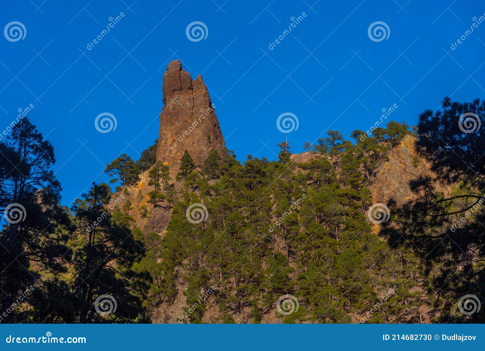 roque idafe at caldera de taburiente at la palma, canary islands, spain