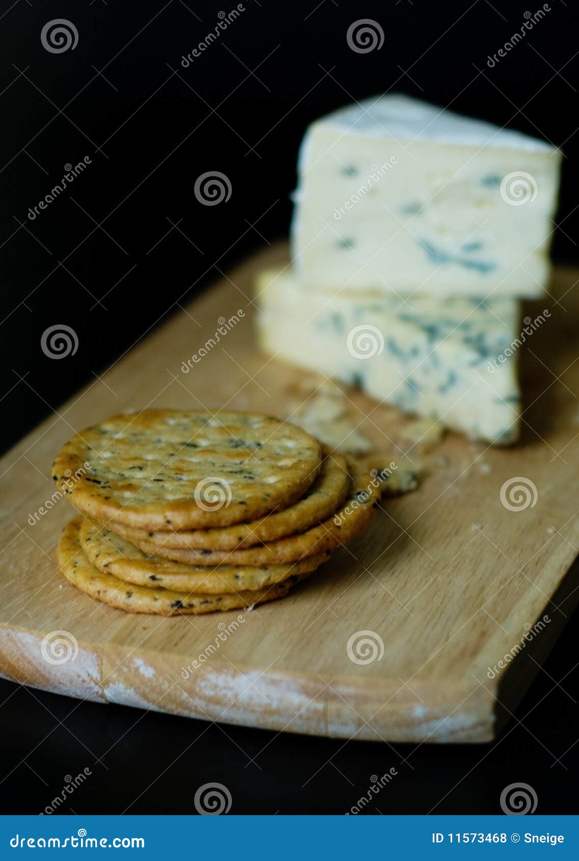 Roquefort Stilton Cheeses with Crackers Stock Photo Image of aroma