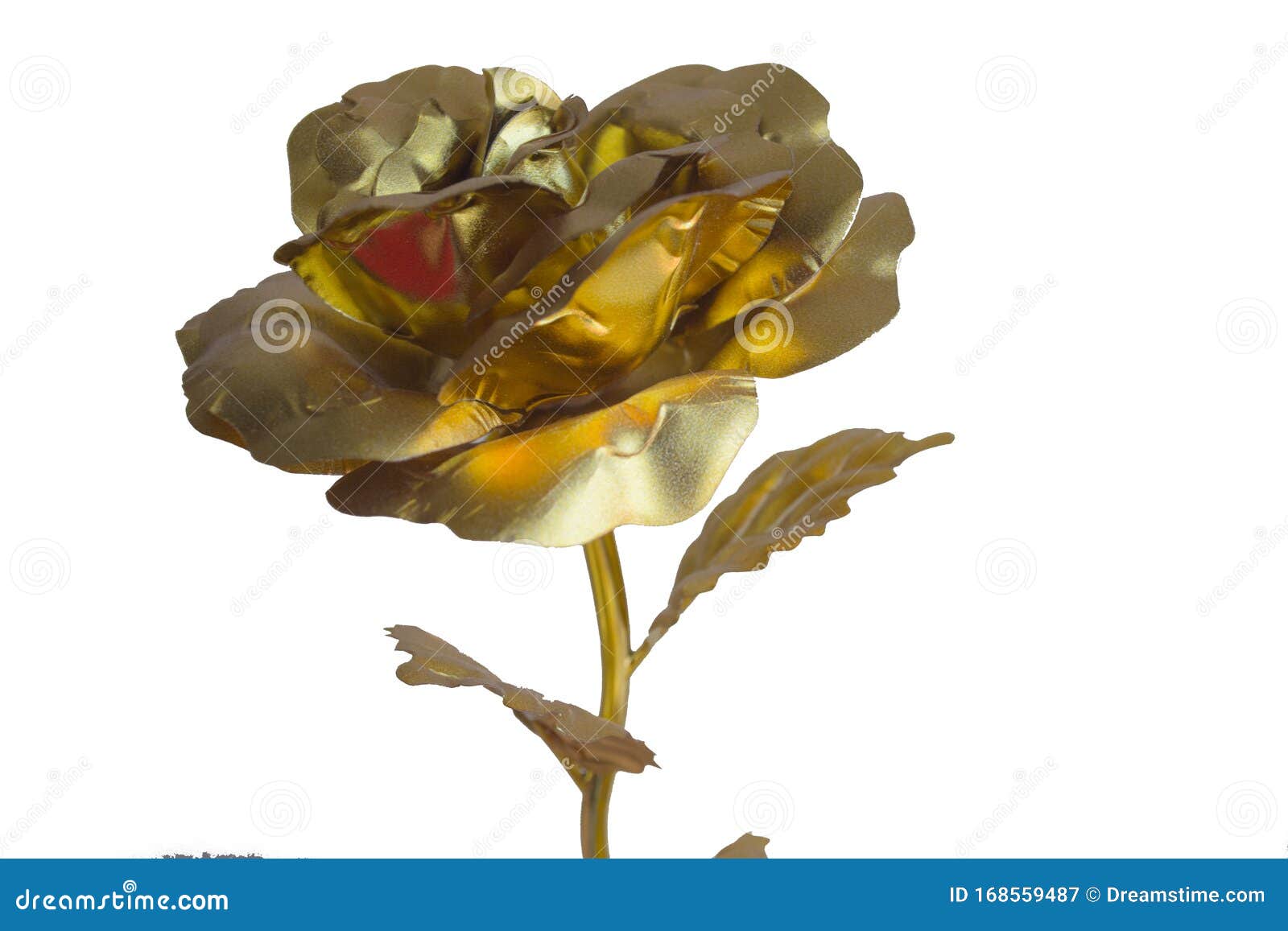 Rosa Dourada Solteira E Sozinha Imagem de Stock - Imagem de brilho, ouro:  168559487