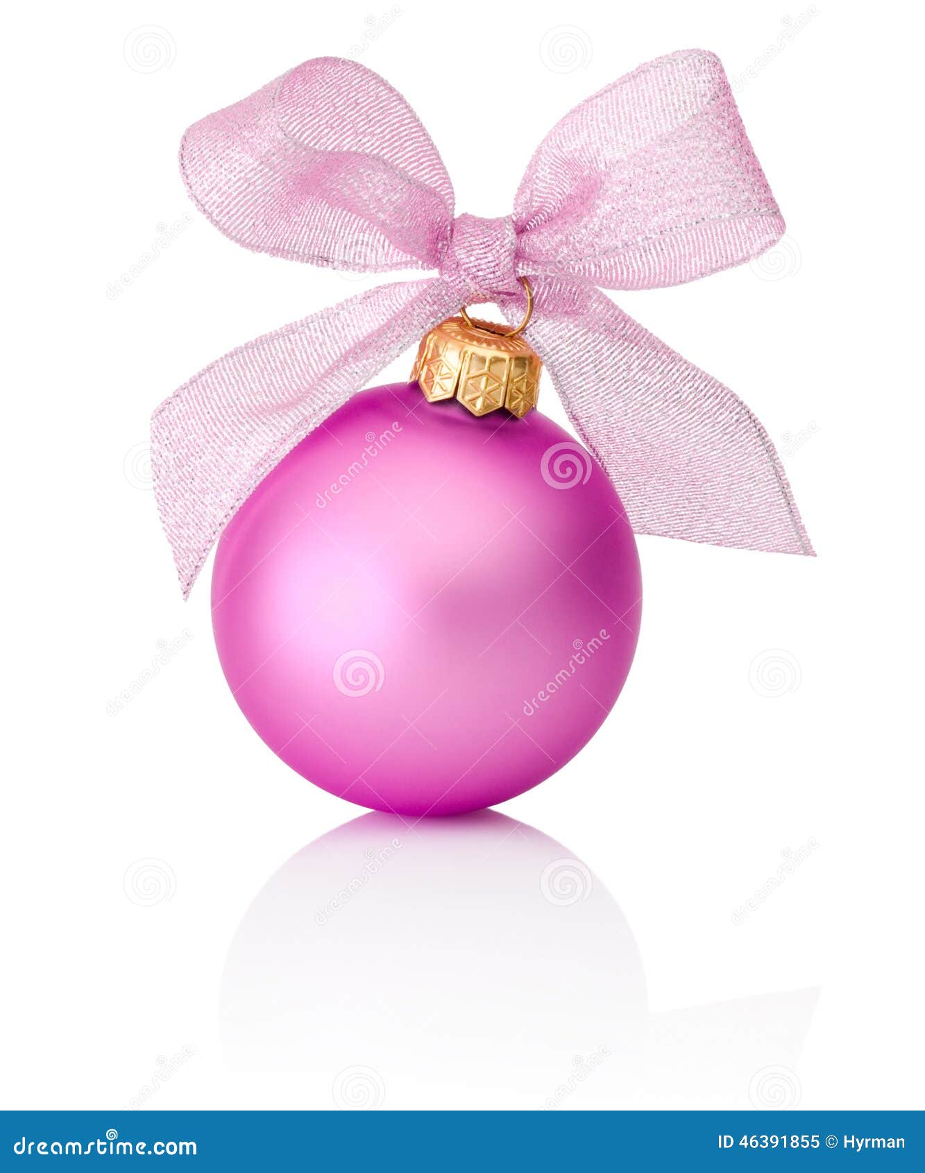 Rosa jul klumpa ihop sig med bandpilbågen som isoleras på en vit bakgrund