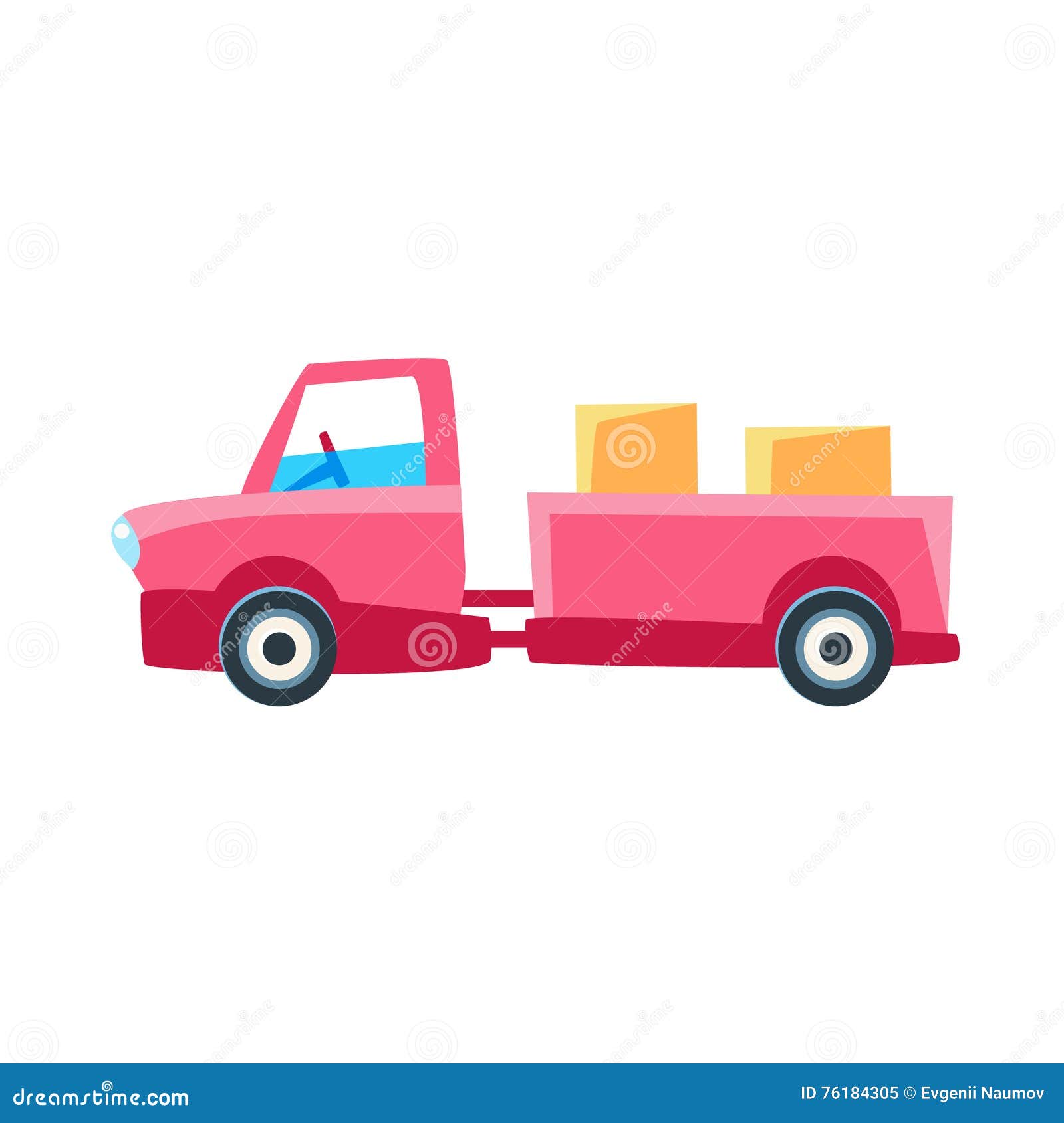 Rosa LKW Mit Anhänger Toy Cute Car Icon Vektor Abbildung - Illustration von  zeichnung, bewegen: 76184305