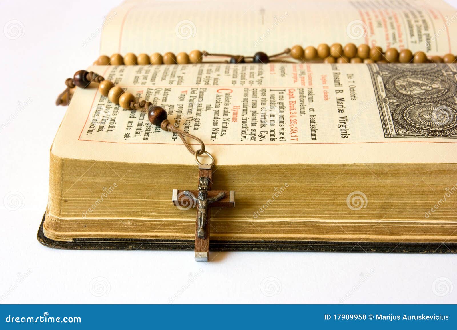 rosary beads and breviary