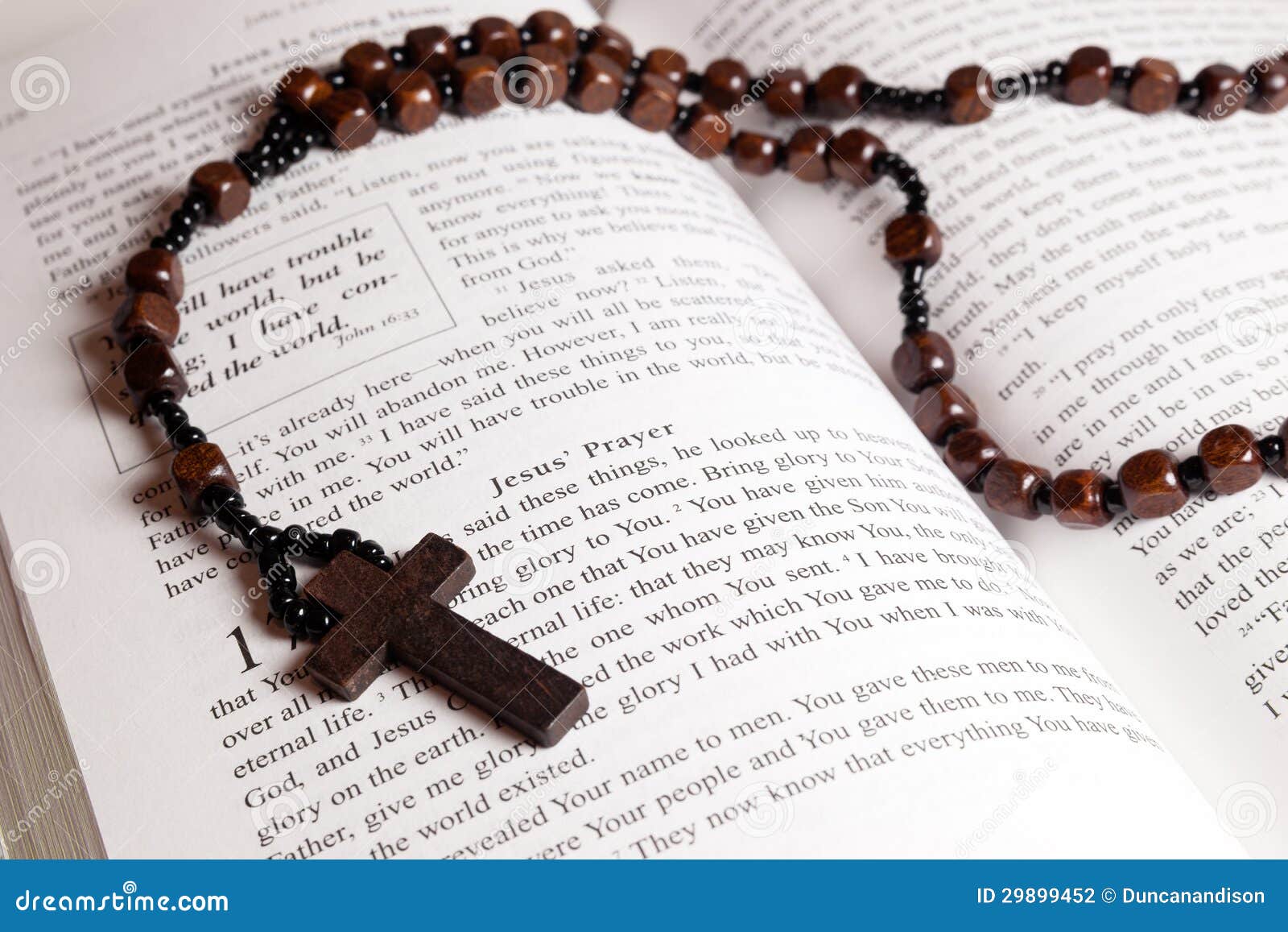 Rosary Beads, Cross and Bible Stock Photo Image of depth, christian
