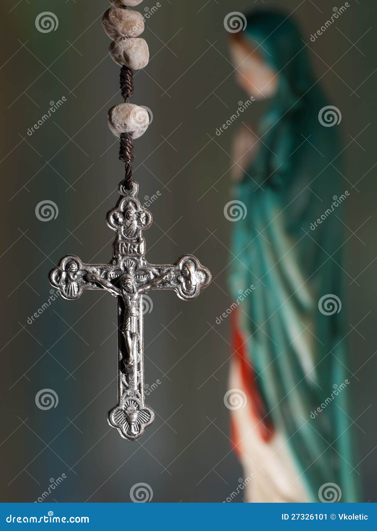 rosary cross with virgin mary
