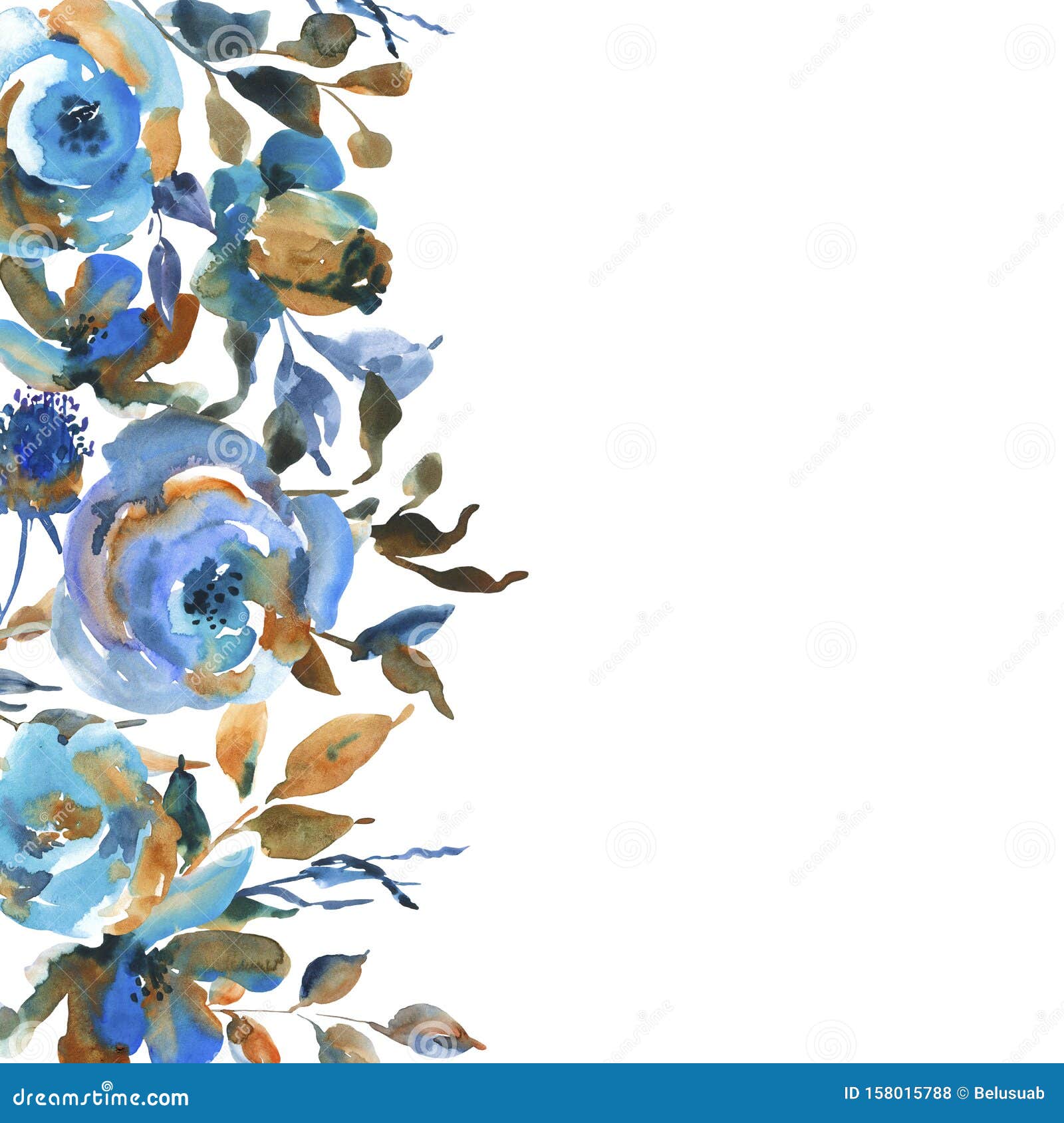Rosas Color Turquesa, Flores Silvestres, Tarjeta De Saludo Vintage.  Elementos De DiseÃ±o Floral Azul Natural Aislados Sobre Fondo Stock de  ilustración - Ilustración de pétalo, papel: 158015788
