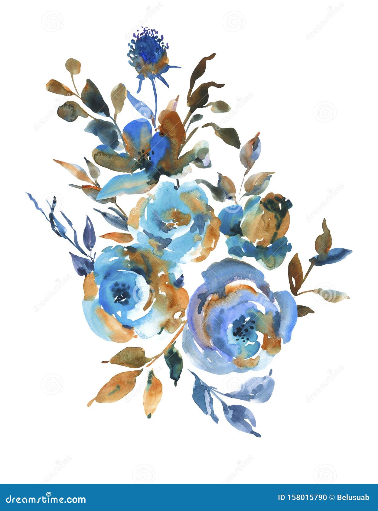 Rosas Color Turquesa, Flores Silvestres, Tarjeta De Saludo Vintage.  Elementos De DiseÃ±o Floral Azul Natural Aislados Sobre Fondo Stock de  ilustración - Ilustración de aislado, rosa: 158015790