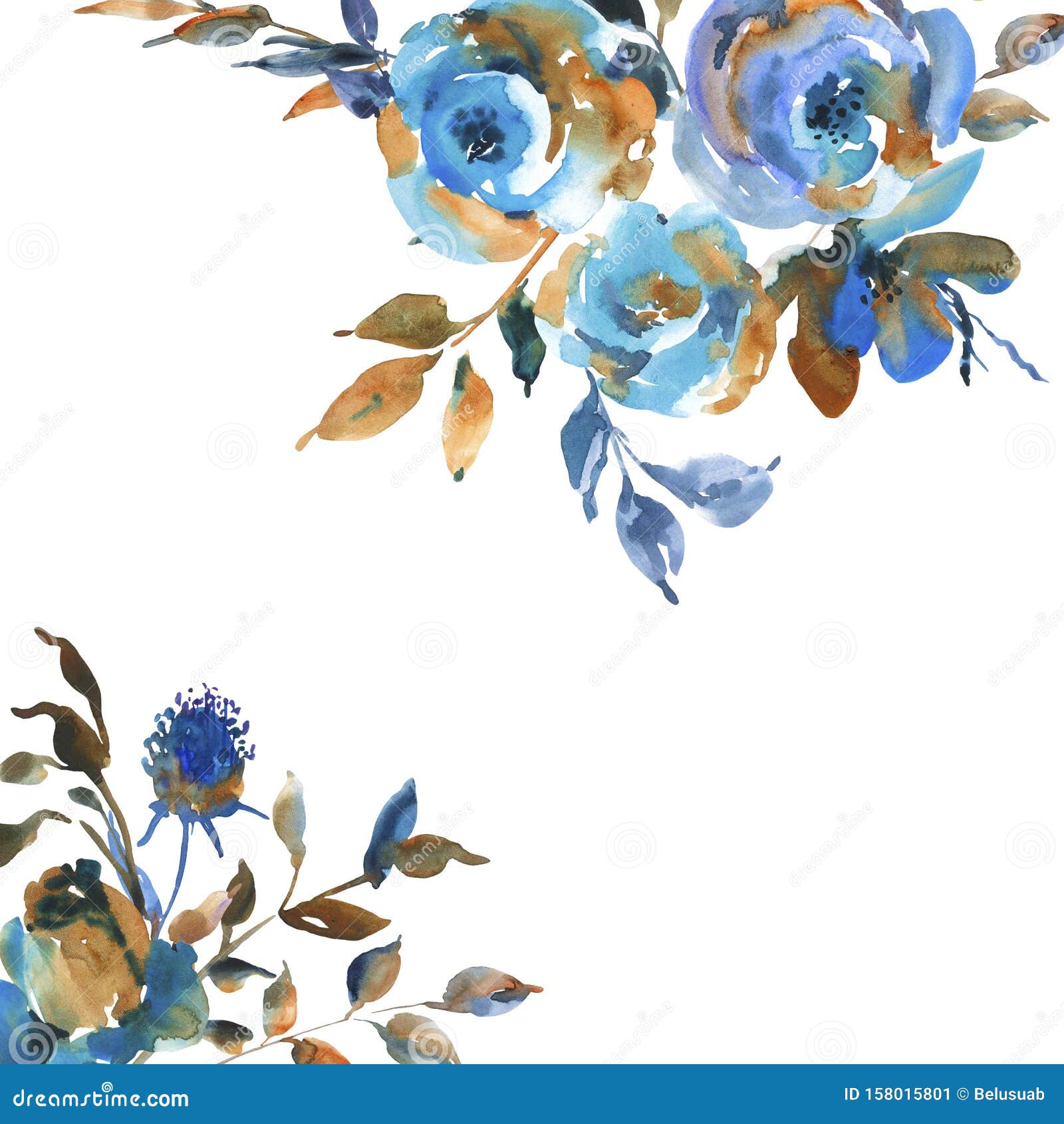 Rosas Color Turquesa, Flores Silvestres, Tarjeta De Saludo Vintage.  Elementos De DiseÃ±o Floral Azul Natural Aislados Sobre Fondo Stock de  ilustración - Ilustración de tarjeta, pétalo: 158015801