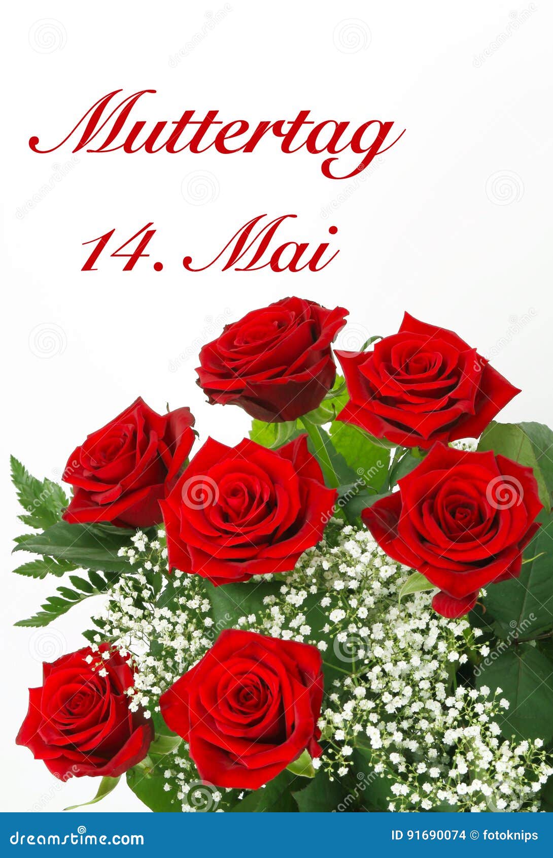 Rosas Rojas Para El Día Del ` S De La Madre Foto de archivo - Imagen de  felicitaciones, flores: 91690074