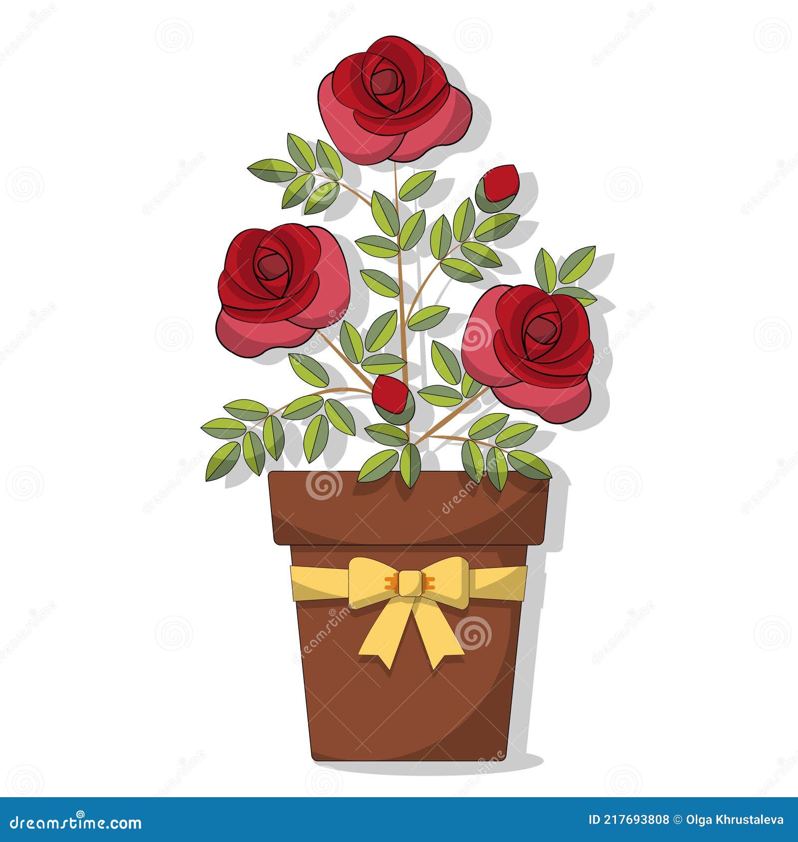 Rose Plant Illustration. House Plant Stock Vector Illustration of
