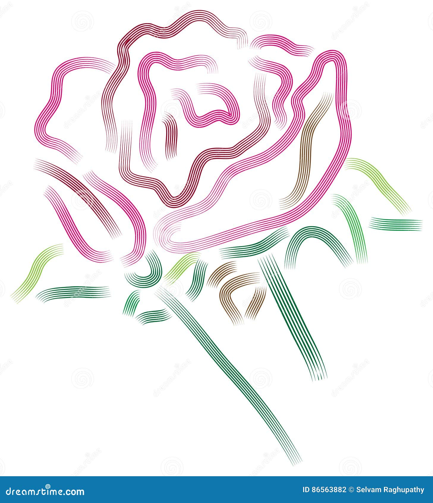 Rose abstract stock vector. Illustration of blossom, artistic 86563882