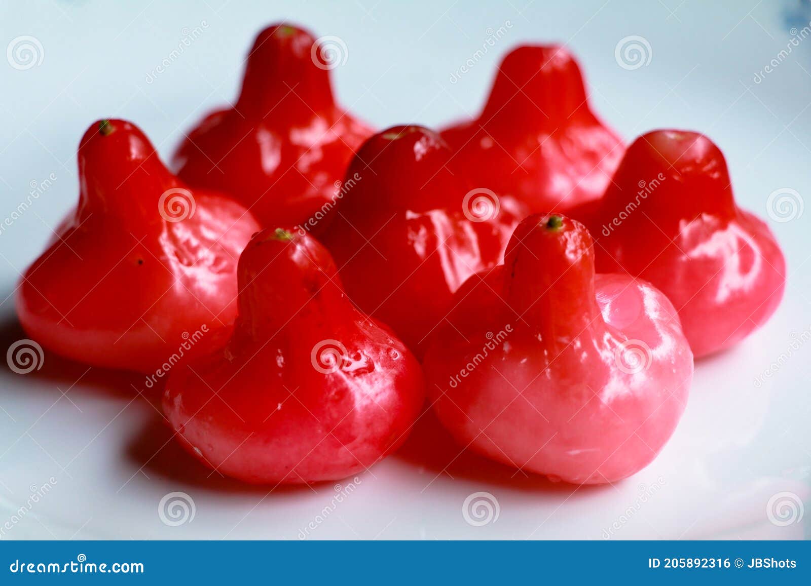 rose apple or wax apple against white background