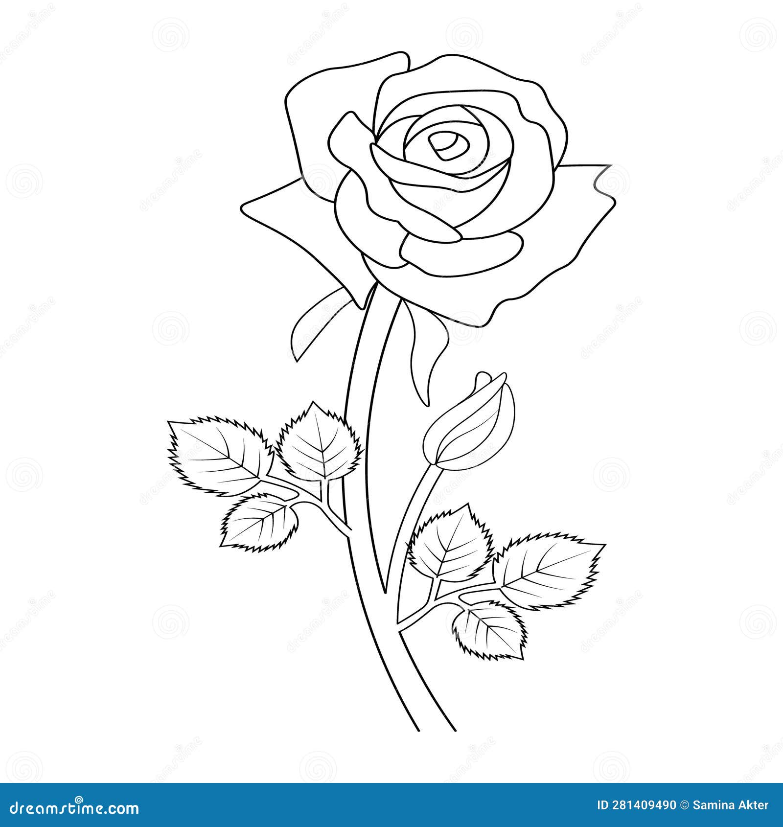 Children's drawing of a Tulip made of lines on a white background. Simple  children's Doodle drawing of flowers. Pencil sketch by hand, vector  illustration. Coloring book for children flower bell. 4598734 Vector