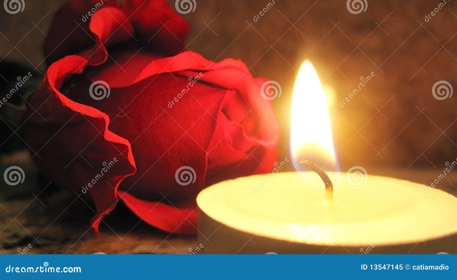 rose and candle