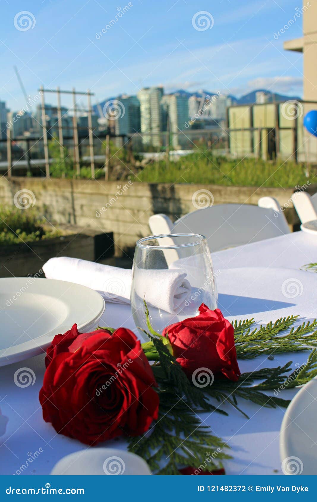 Rose And Cedar Bundles At The Wedding Banquet Stock Photo Image