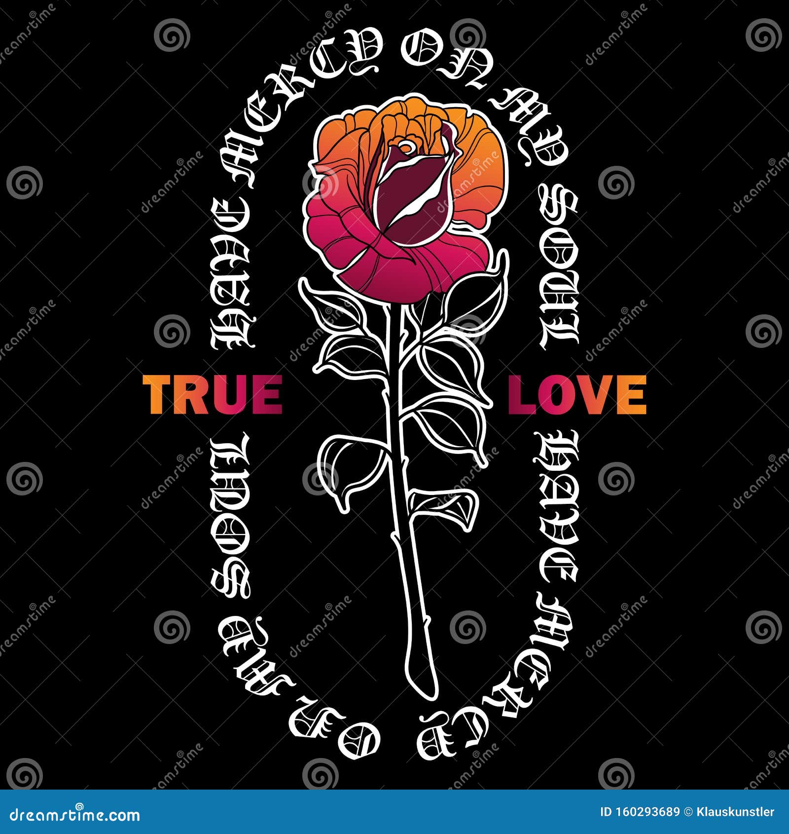 Rose Drawing with Slogan Graphic. T-shirts Design in the Style of a ...