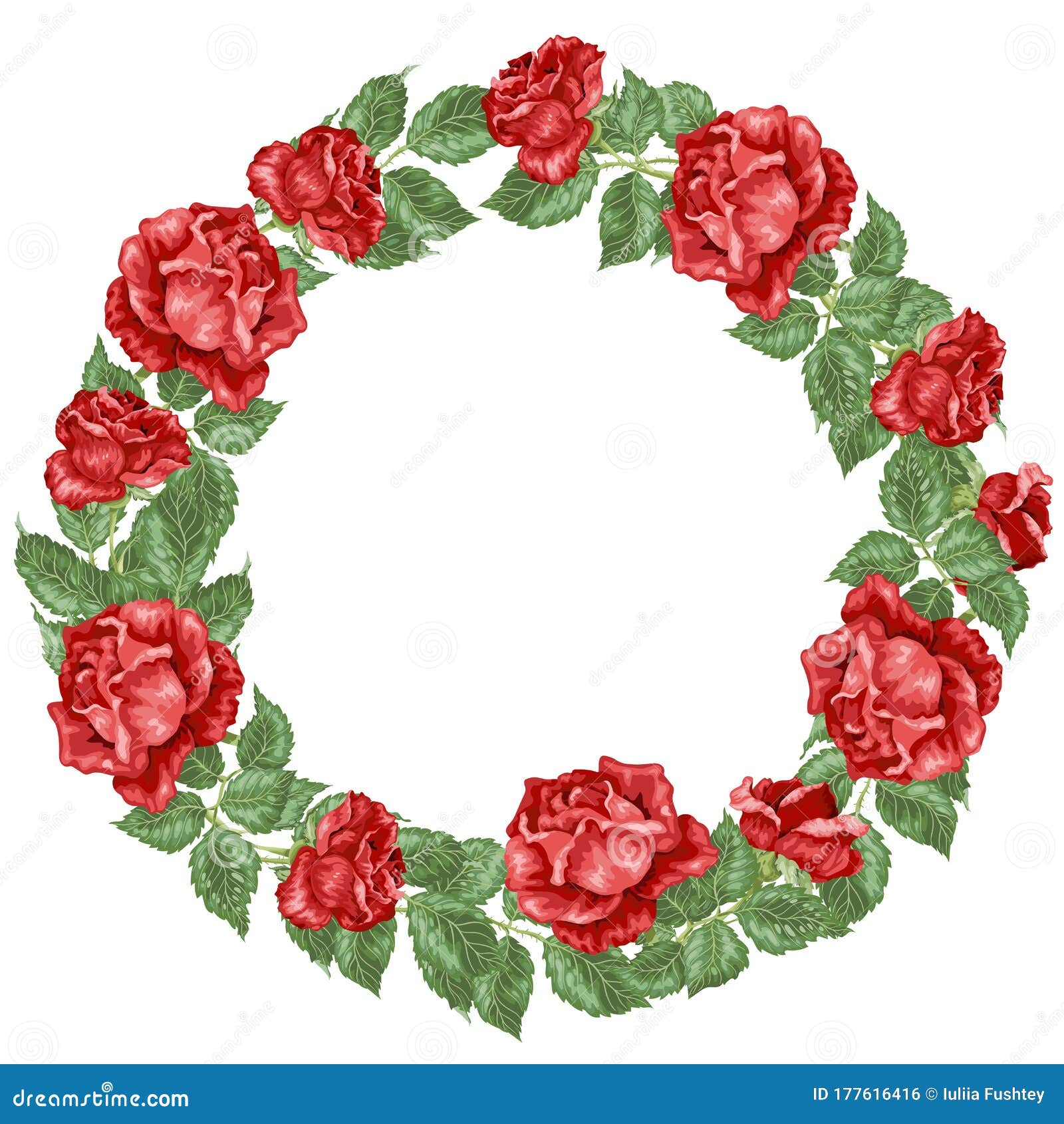 Rose Flower Decoration Wreath in Vector Illustration Stock Vector ...