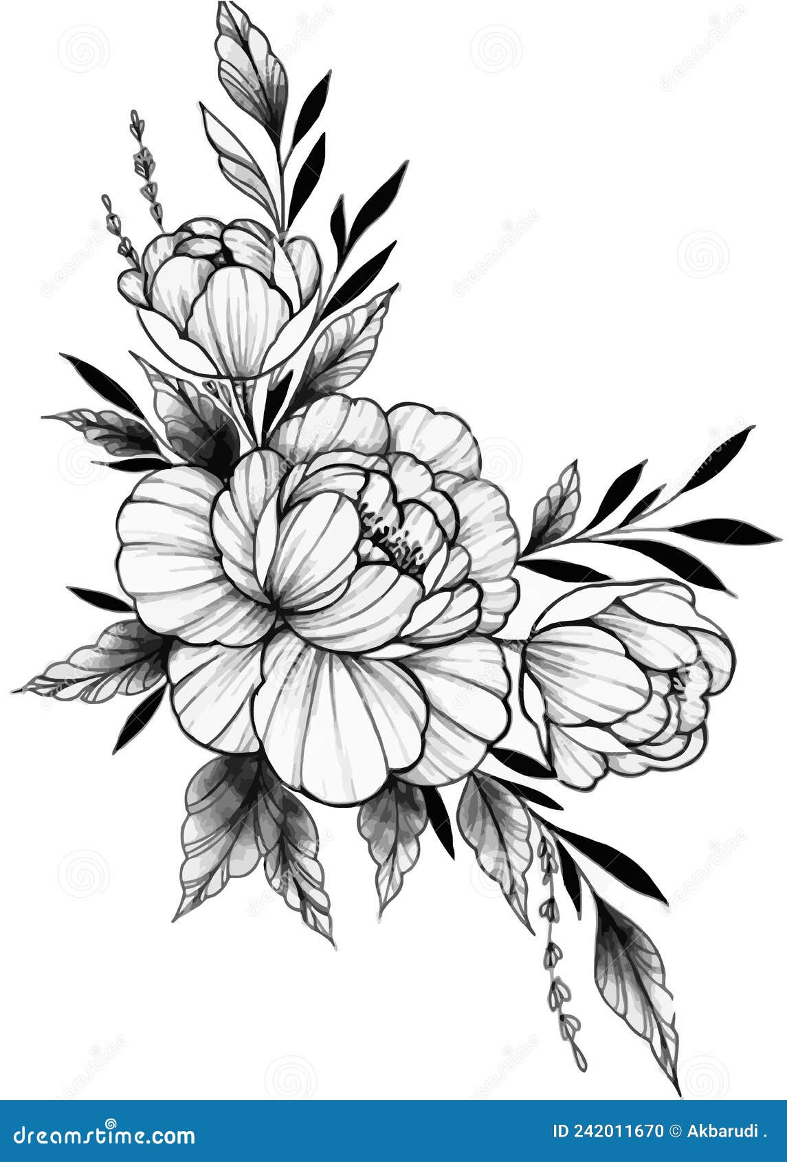 Outline Of Flowers 1, Buy Clip Art - Sakura Flower Drawing Black And White  - Free Transparent PNG Clipart Images Download