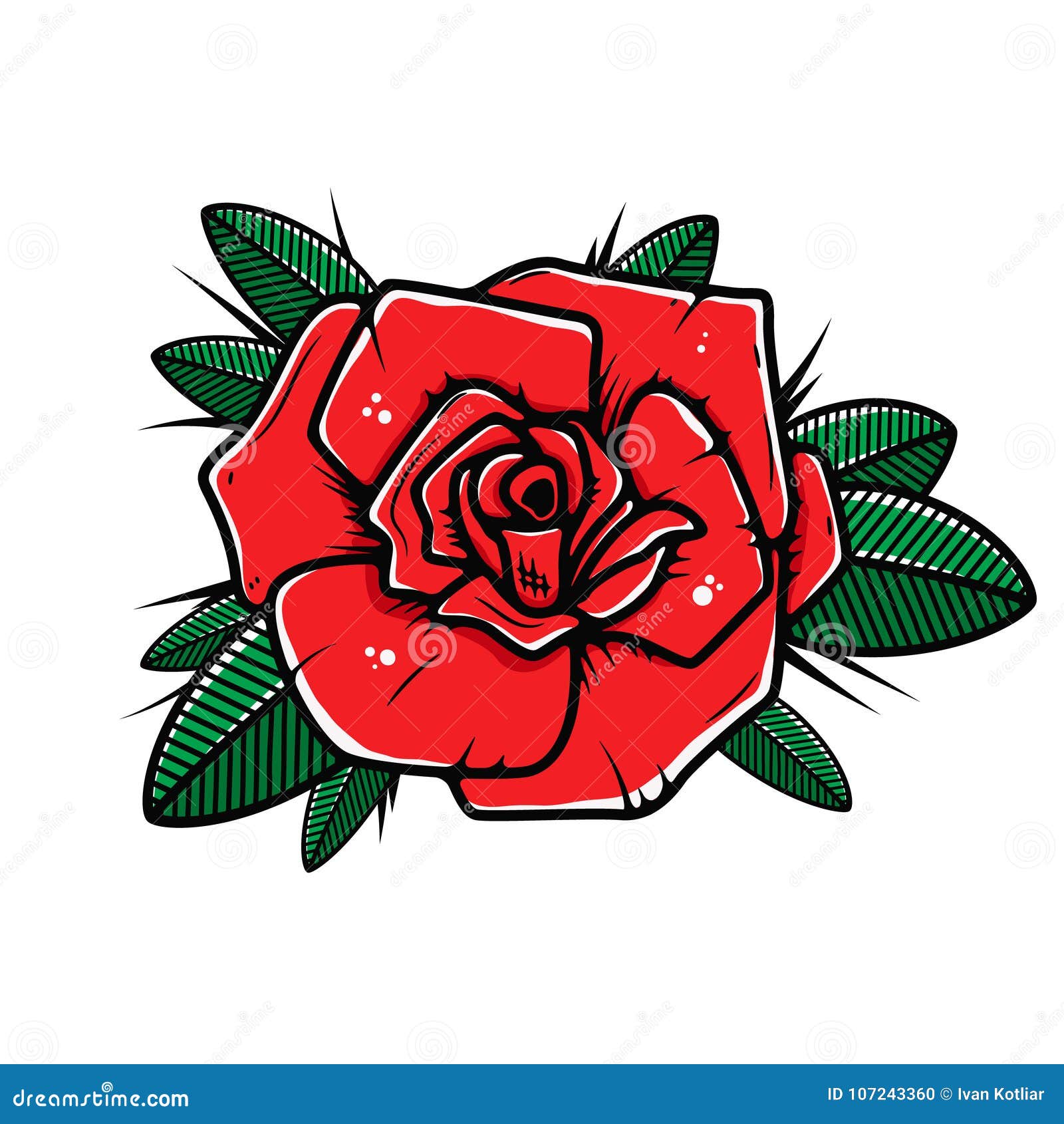 Black Outline Rose With True Love Banner Tattoo Design