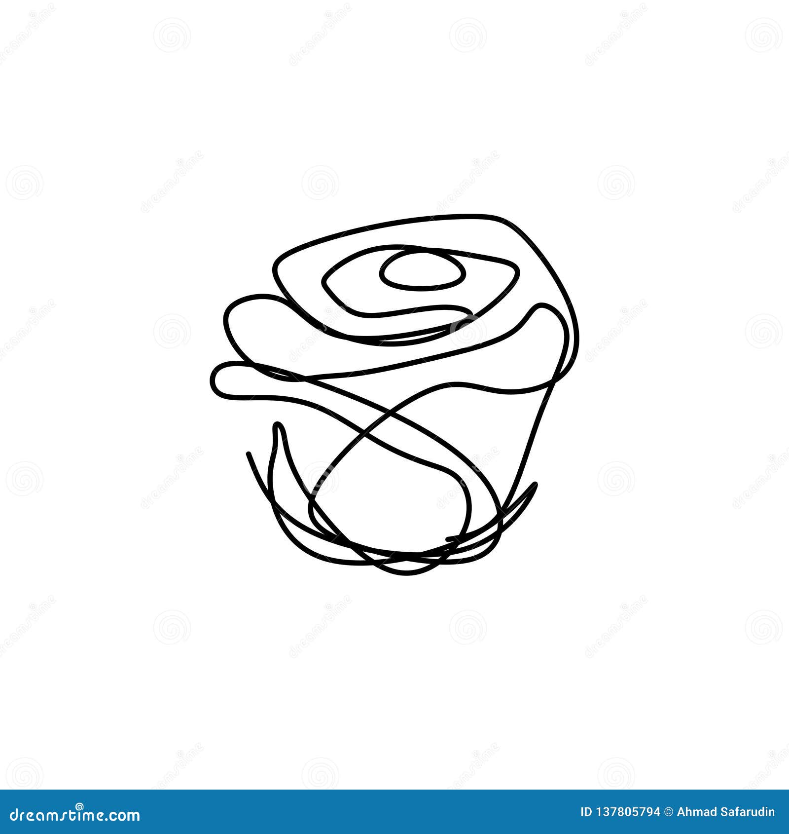 rose flower one line art single drawing   minimalist   on white background
