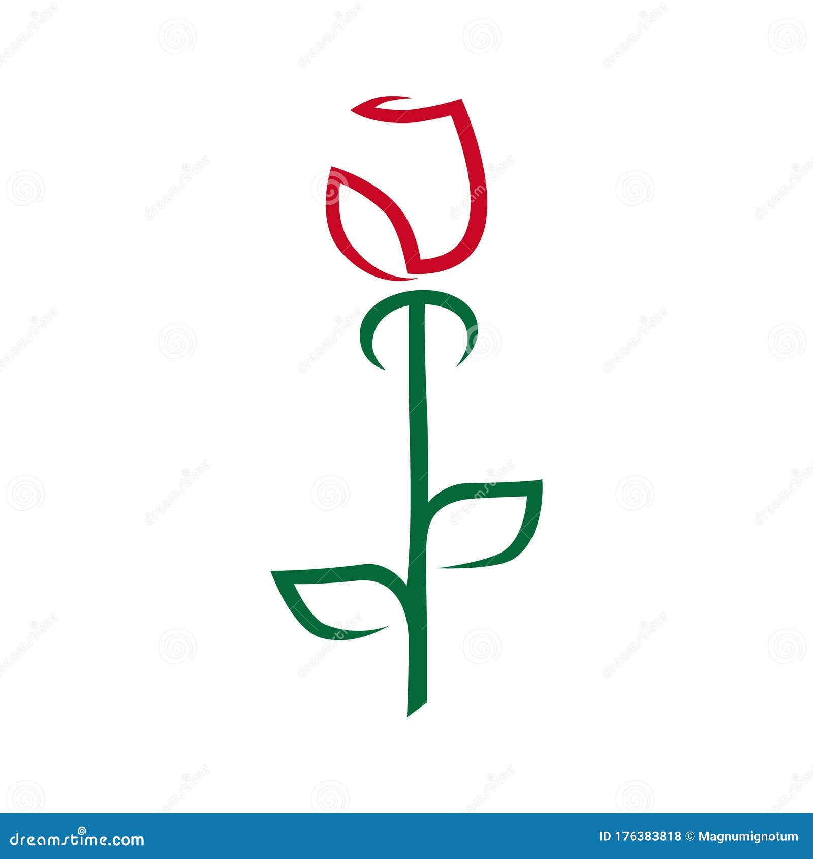 Rose Flower Symbol on White Backdrop Stock Vector Illustration of