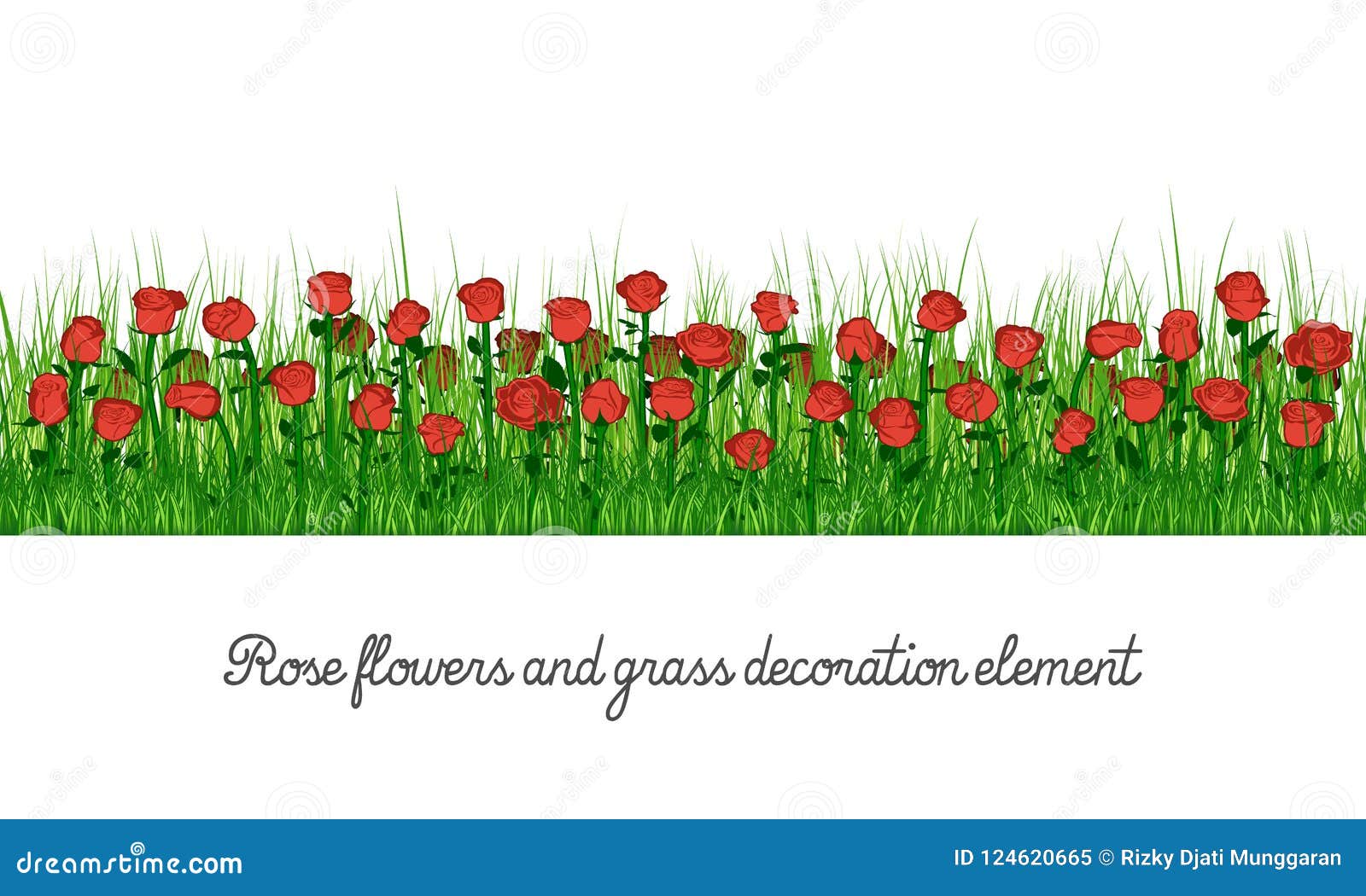 Rose Flowers and Grass Decoration Element Stock Vector - Illustration of garden, lawn: 124620665 Rose Flowers and Grass Decoration Element Stock Vector - Illustration of garden, lawn: 124620665