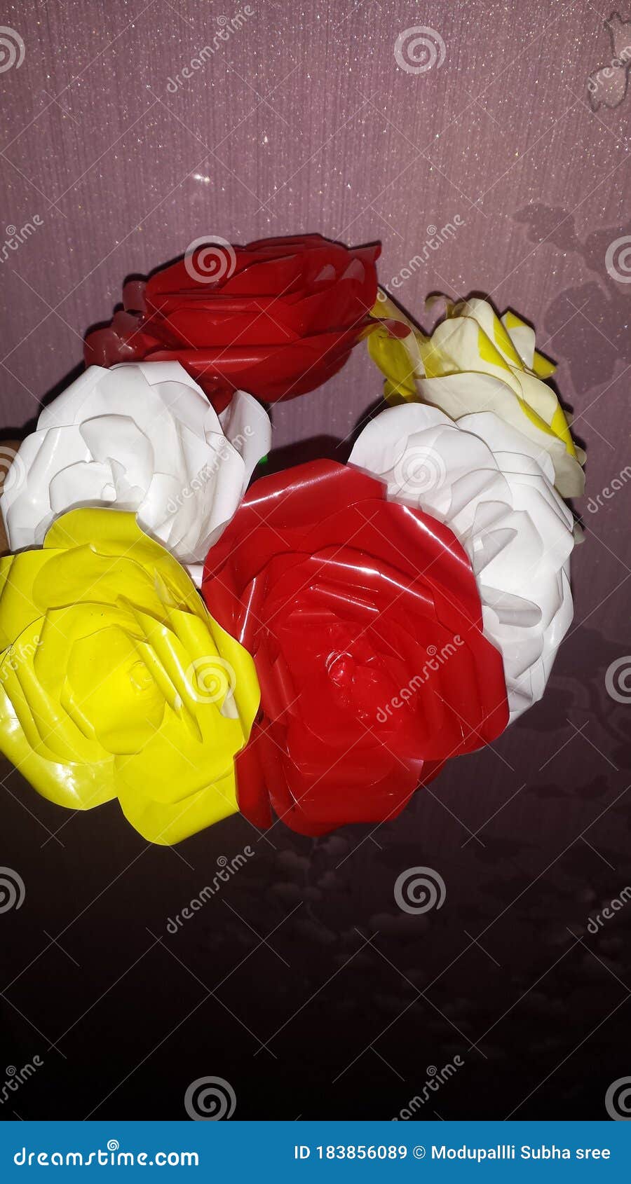 Rose Flowers with Plastic Covers Stock Image Image of yellow, flower