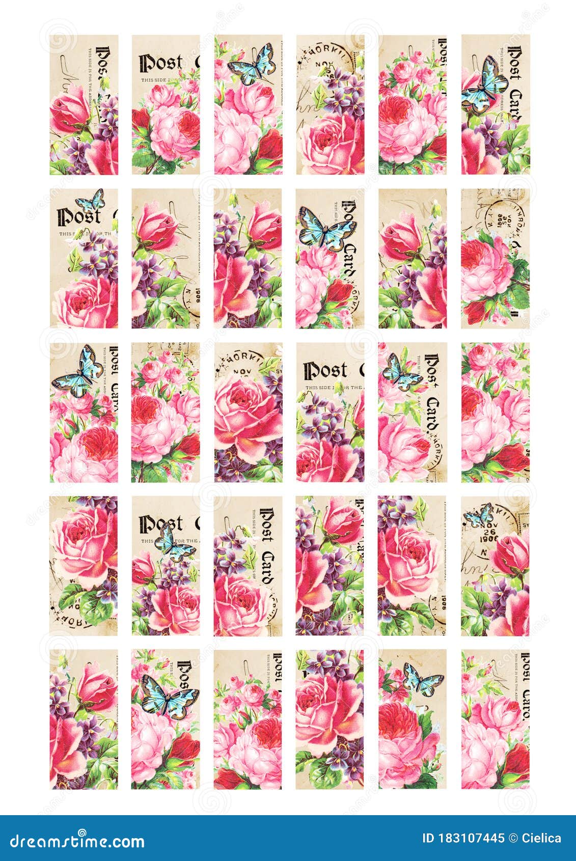 rose garden domino images 1x2 rectangular printables