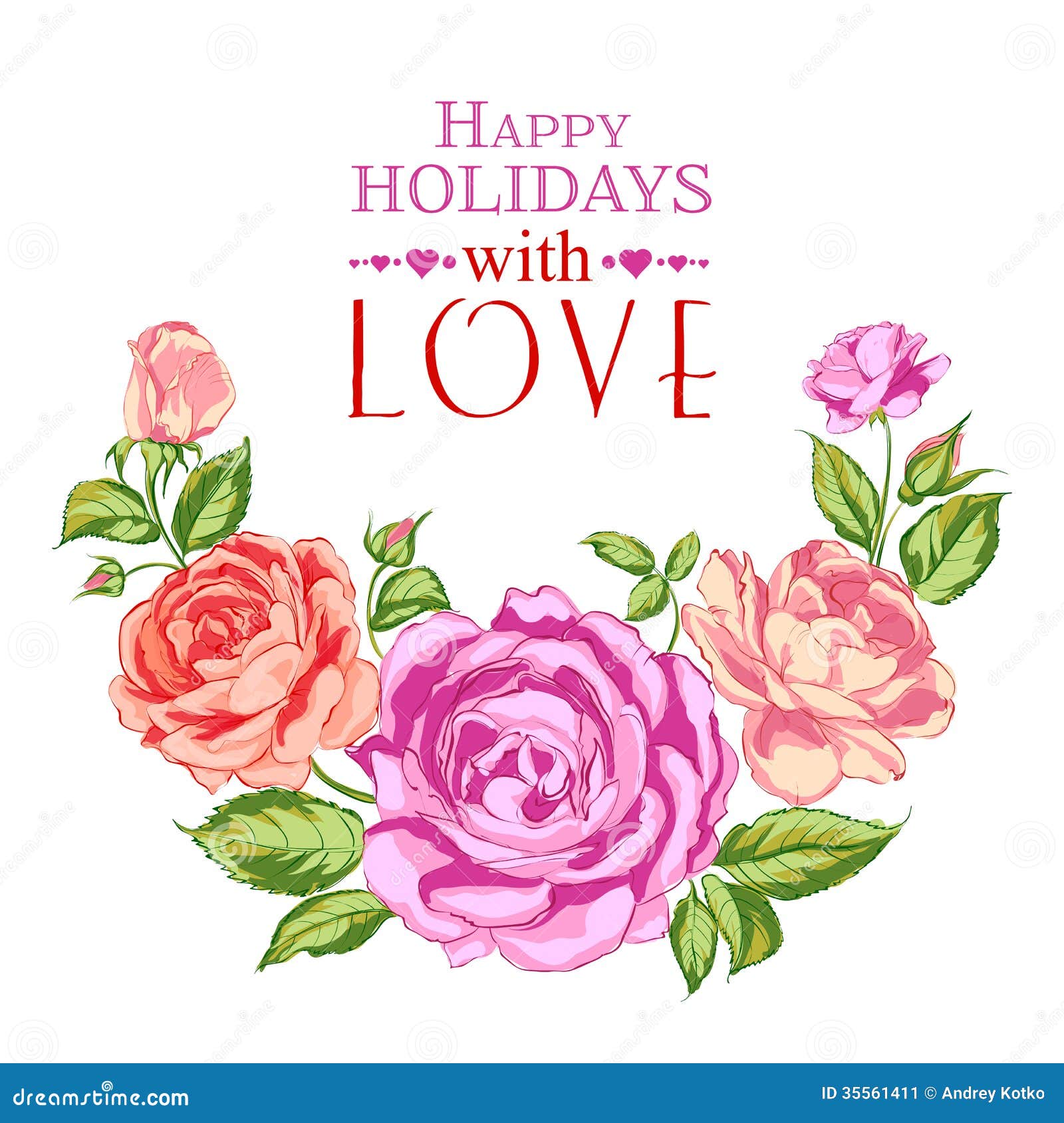 Rose garland in holiday. stock vector. Illustration of lovely 35561411