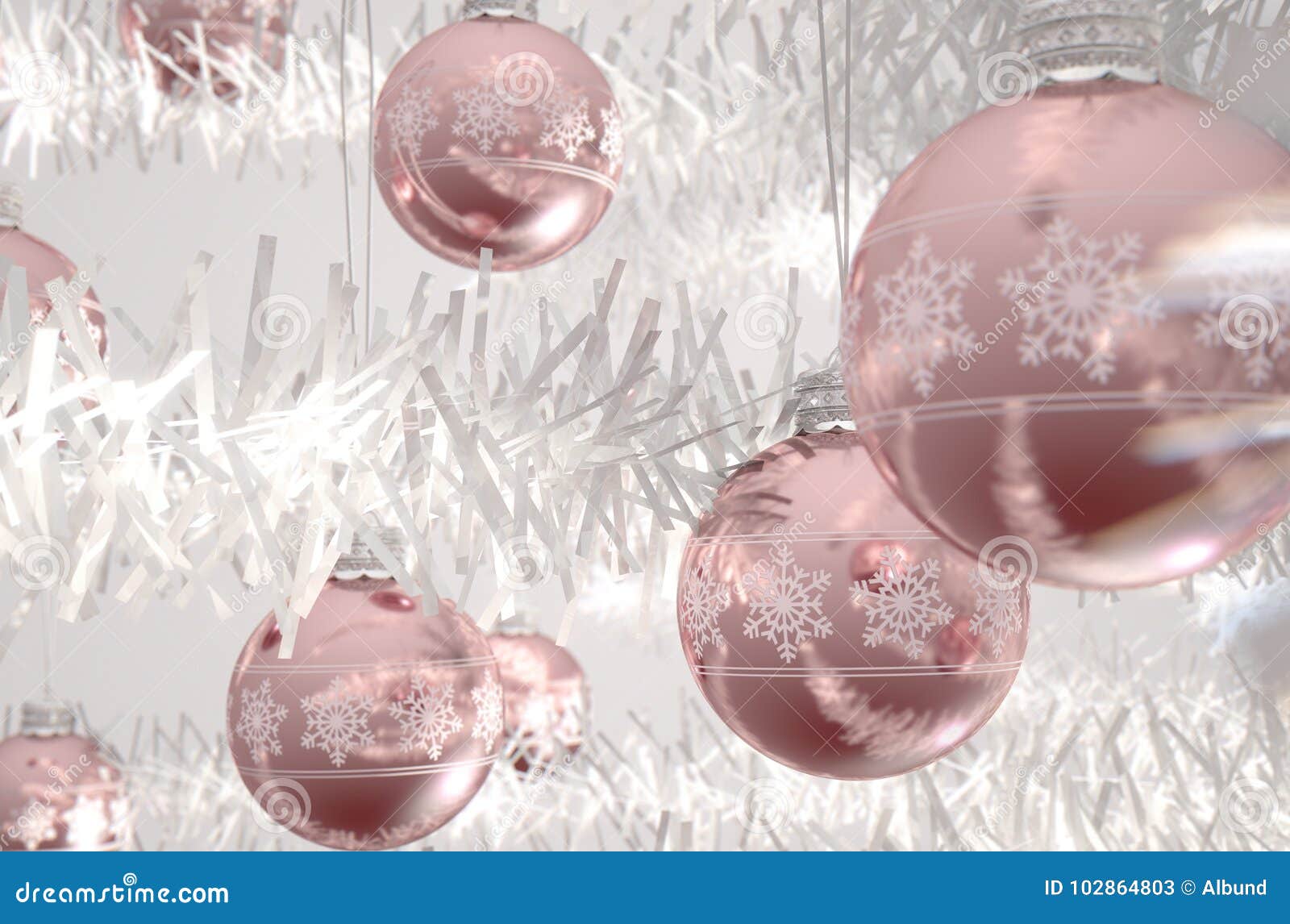 Albero Di Natale Rosa Gold.Rose Gold Christmas Baubels Illustrazione Di Stock Illustrazione Di Lucido Decorazioni 102864803