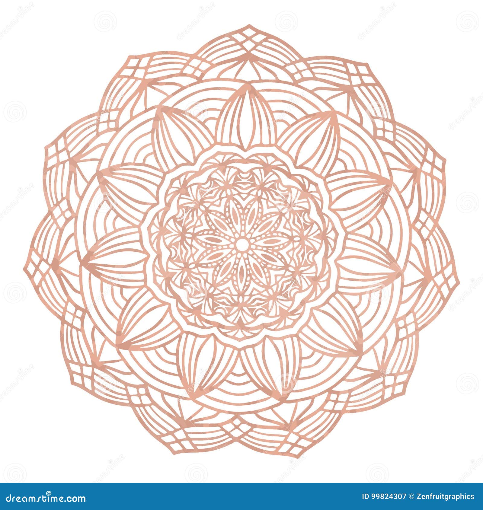 Rose Gold Foil Mandala Design Yoga Studio Logo, Metallic Tattoo, Decorative  Ornate Mandala in Ethnic Boho Style Ornamental Round P Stock Vector -  Illustration of cloth, invitation: 99824307