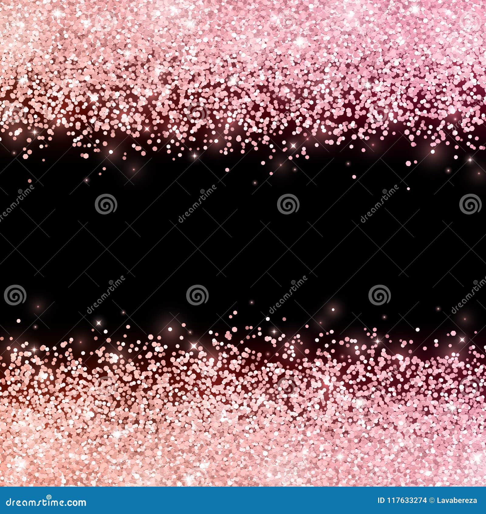 Rose Gold Glitter With Color Effect On Black Background. Vector Stock Vector - Illustration of ...