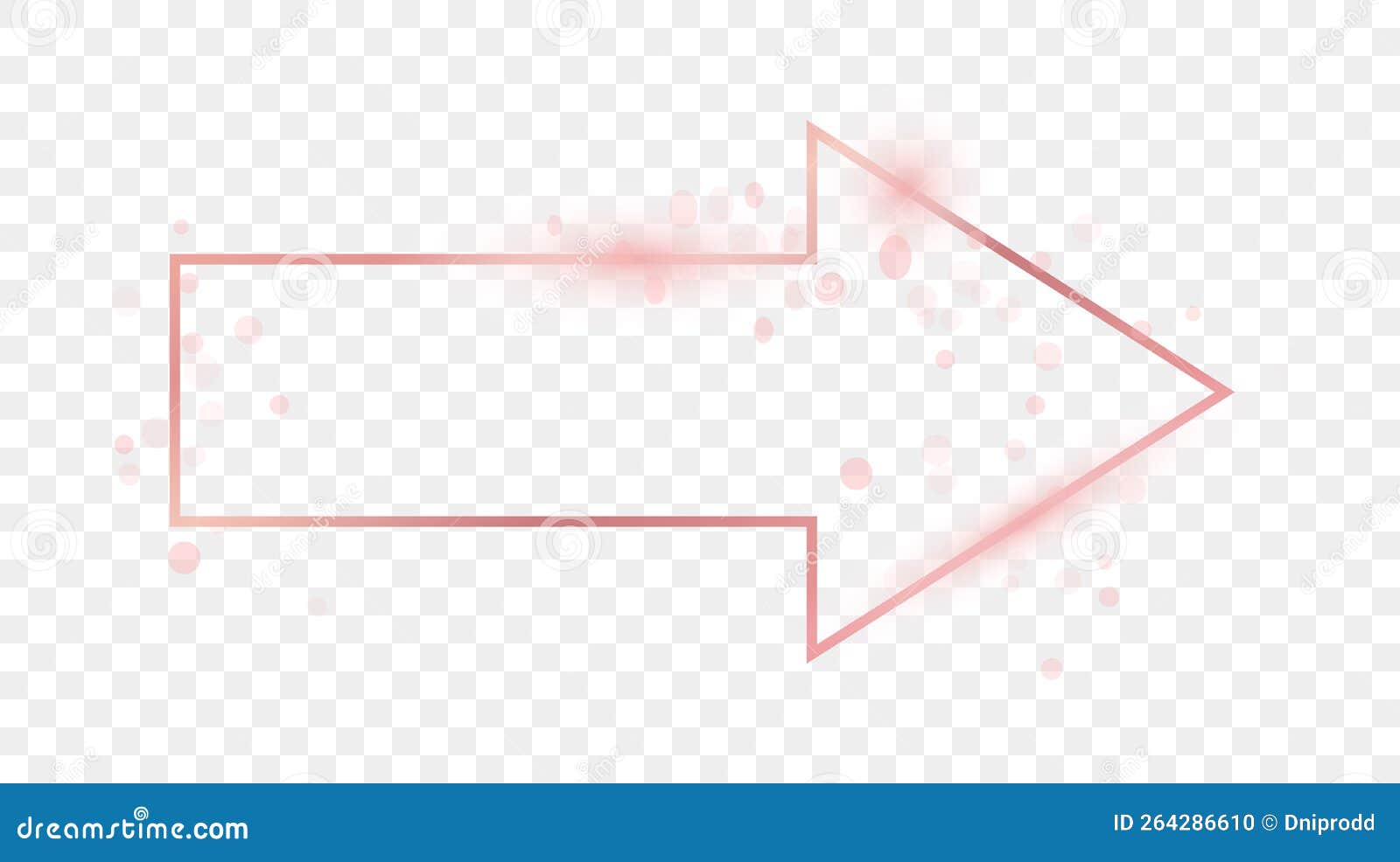 Rose Gold Glowing Arrow Shape Frame Stock Vector Illustration of