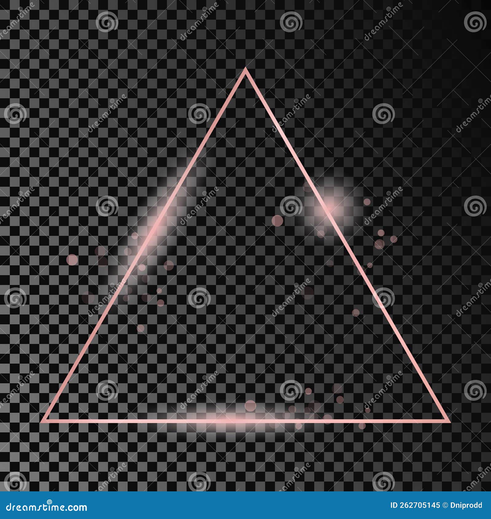 Rose Gold Glowing Triangle Frame Stock Vector Illustration of