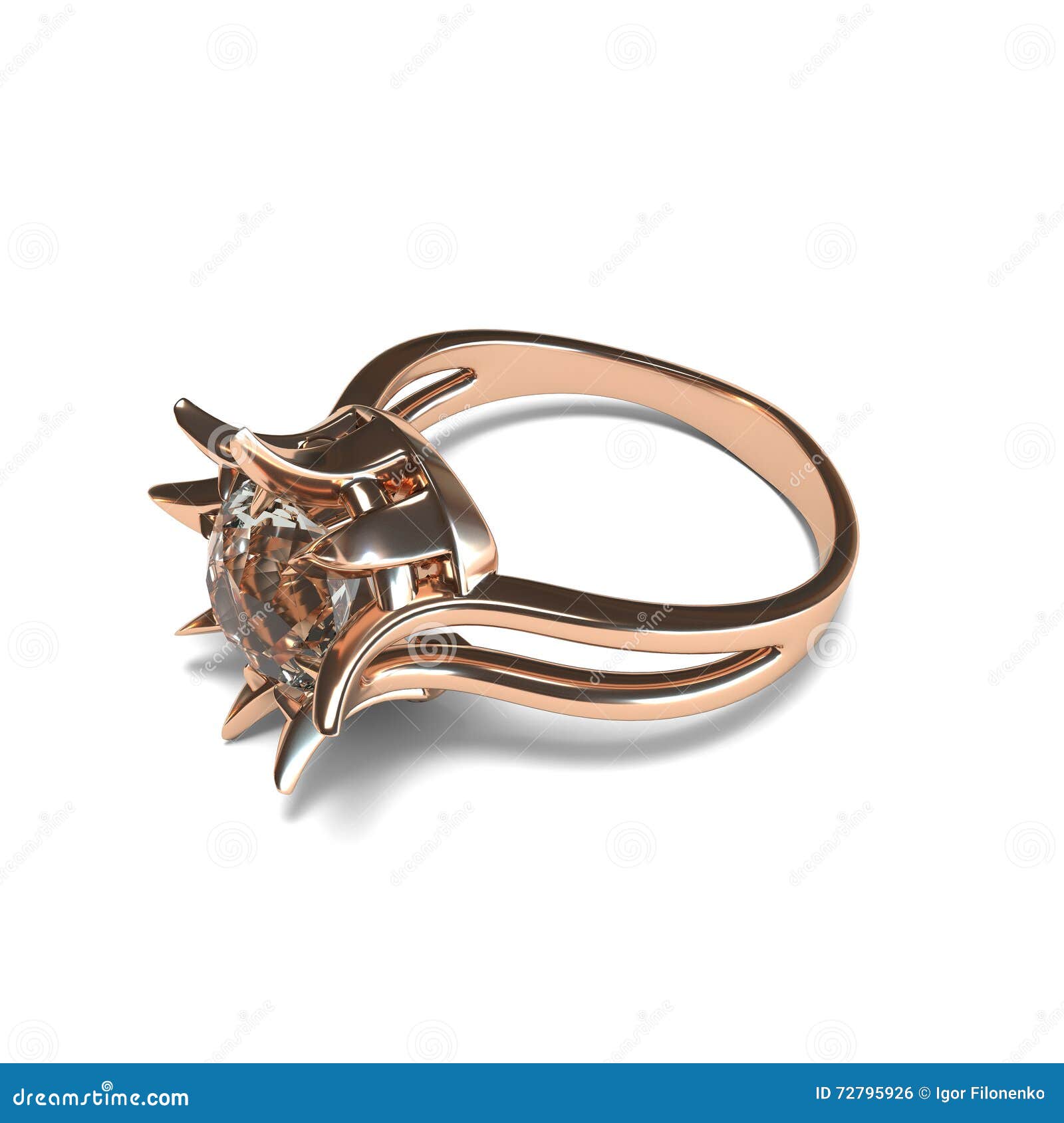 Rose Gold Ring 3d Rendering Stock Photo Illustration of reflection