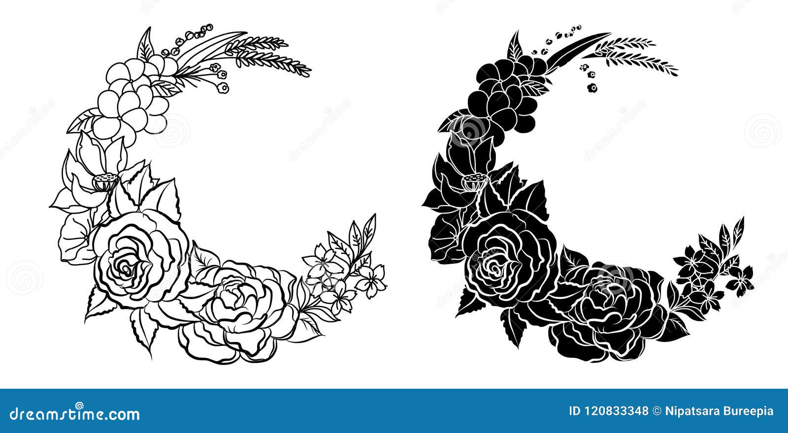 Download Rose With Lotus And Beauty Flower Vector.Decorative Flower ...