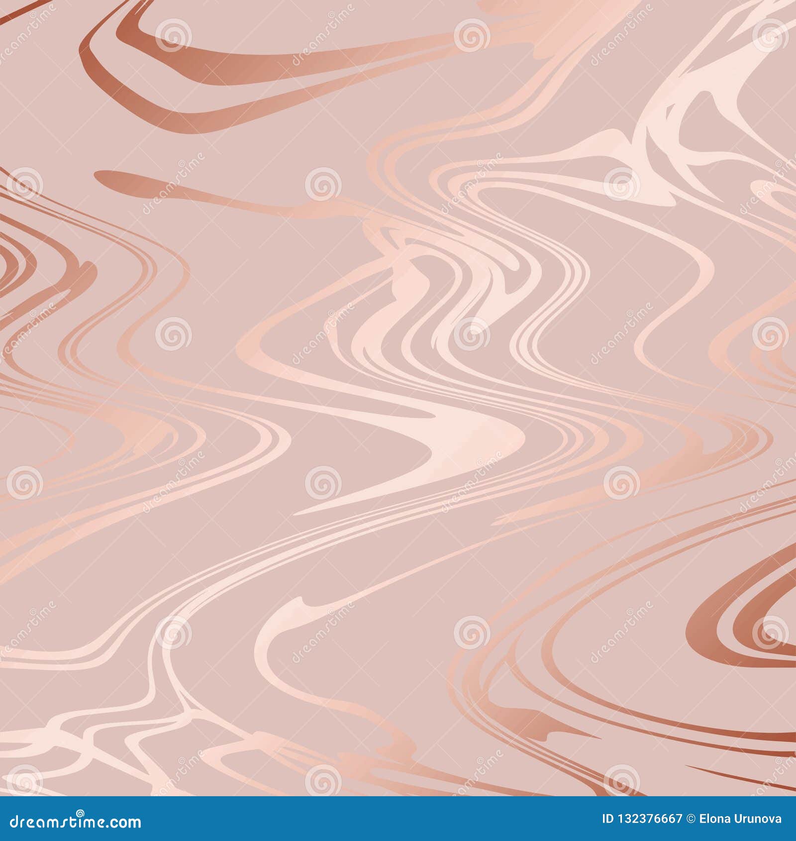 Rose Marble. Rose Gold Elegant Texture with Foil Imitation Stock Vector