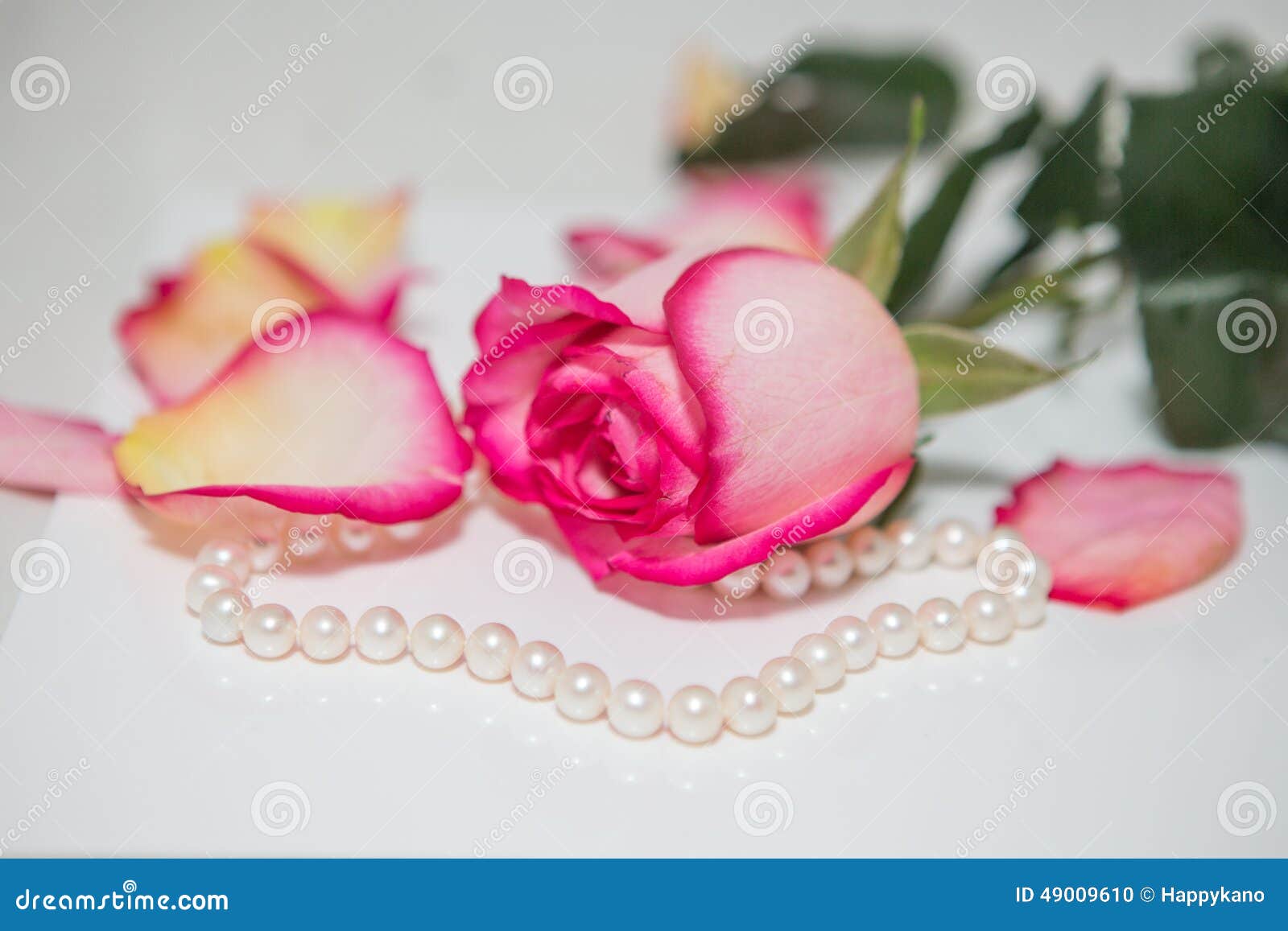 Rose, Pearl and Diamond Ring Stock Photo - Image of bouquet, ring: 49009610